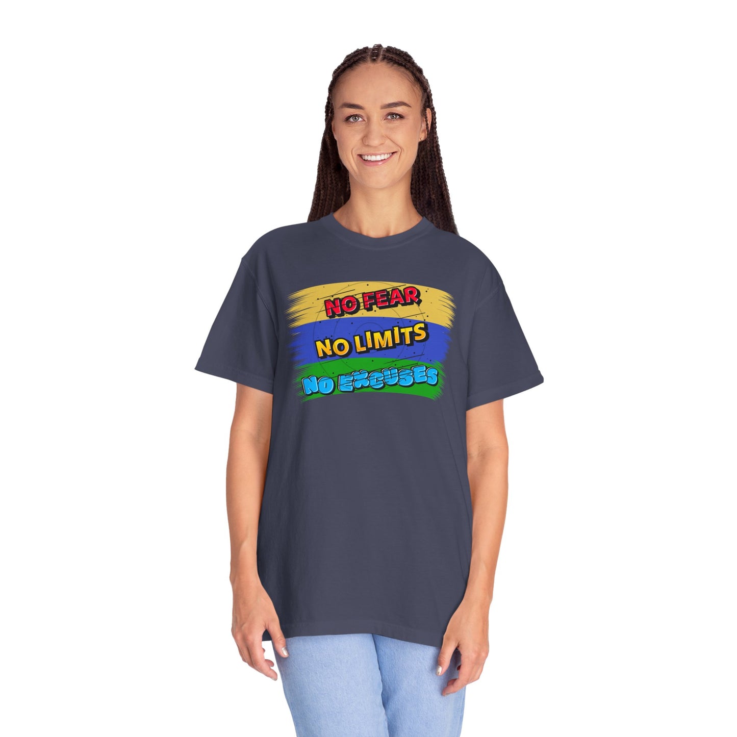 "No Fear No Limits No Excuses" Positive Affirmations Comfort Colors T-shirt