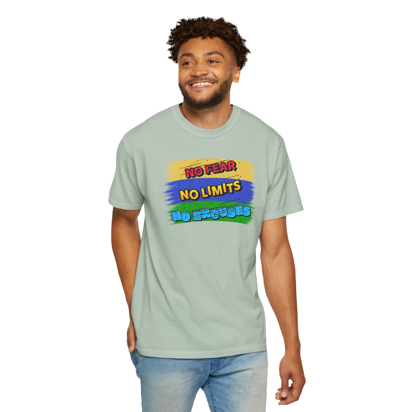 "No Fear No Limits No Excuses" Positive Affirmations Comfort Colors T-shirt