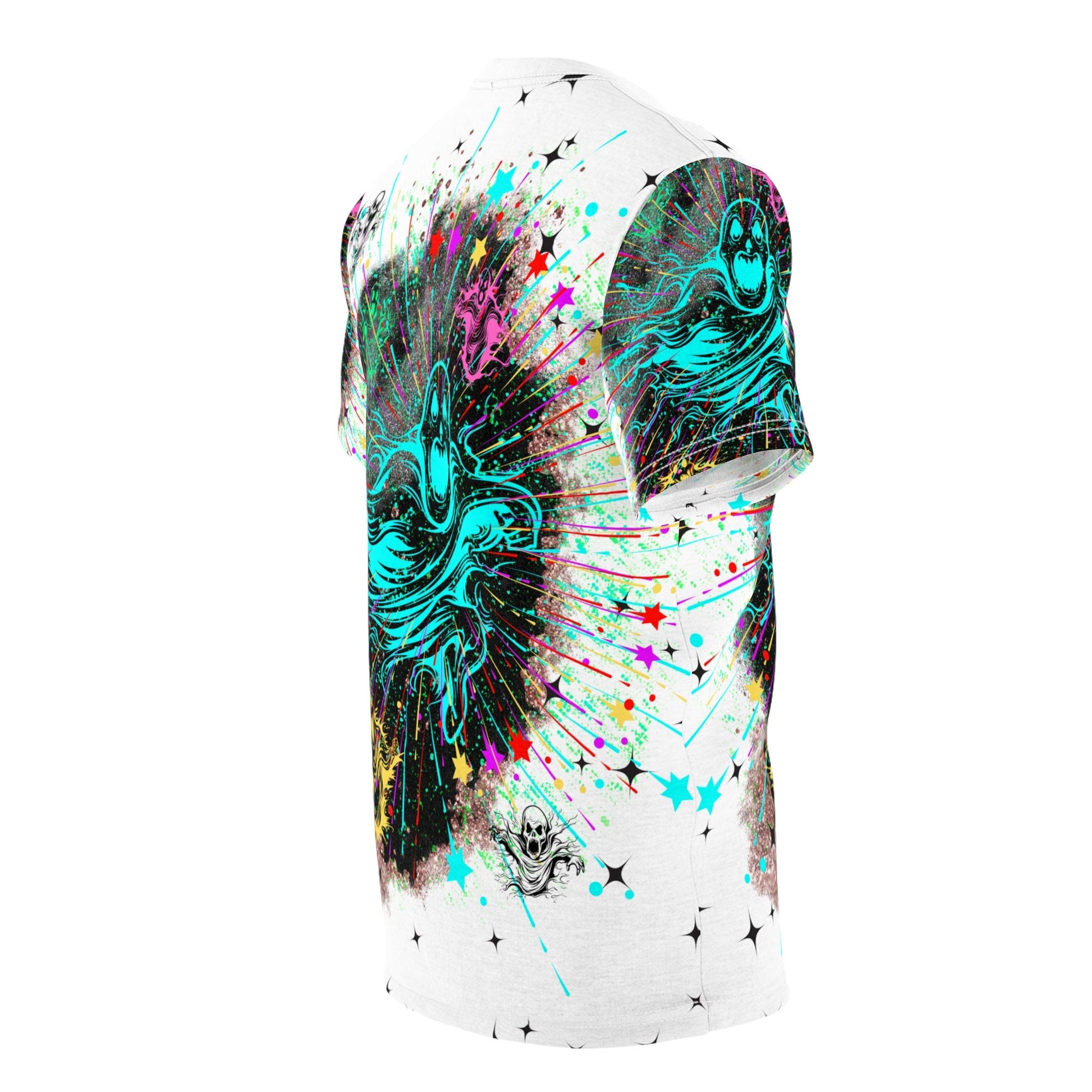 Vibrant Space-Time Penetrating Dimensional Ghosts Unisex Cut & Sew T-Shirt