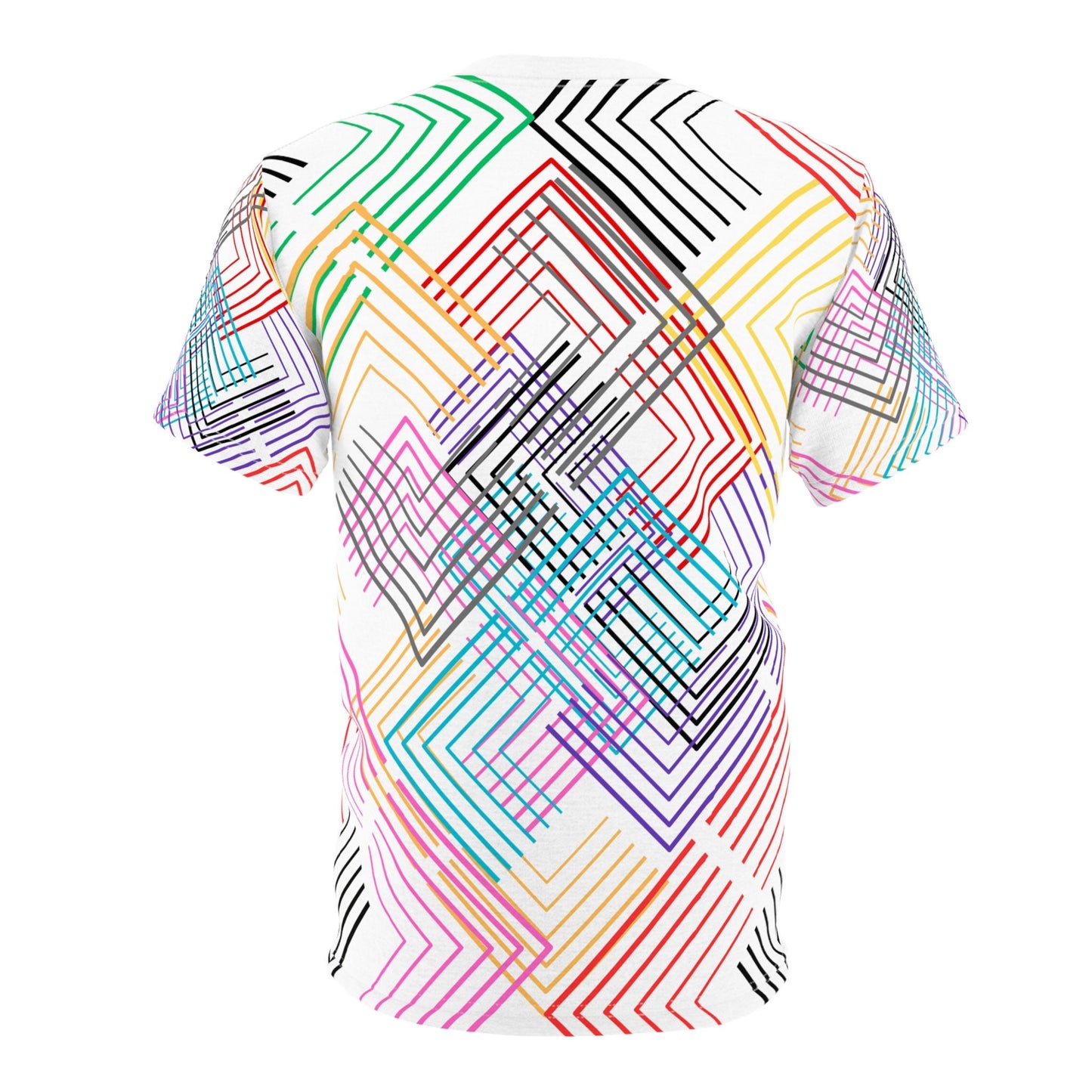 Colorful Geometrical Maze Unisex Cut & Sew T-Shirt (AOP)