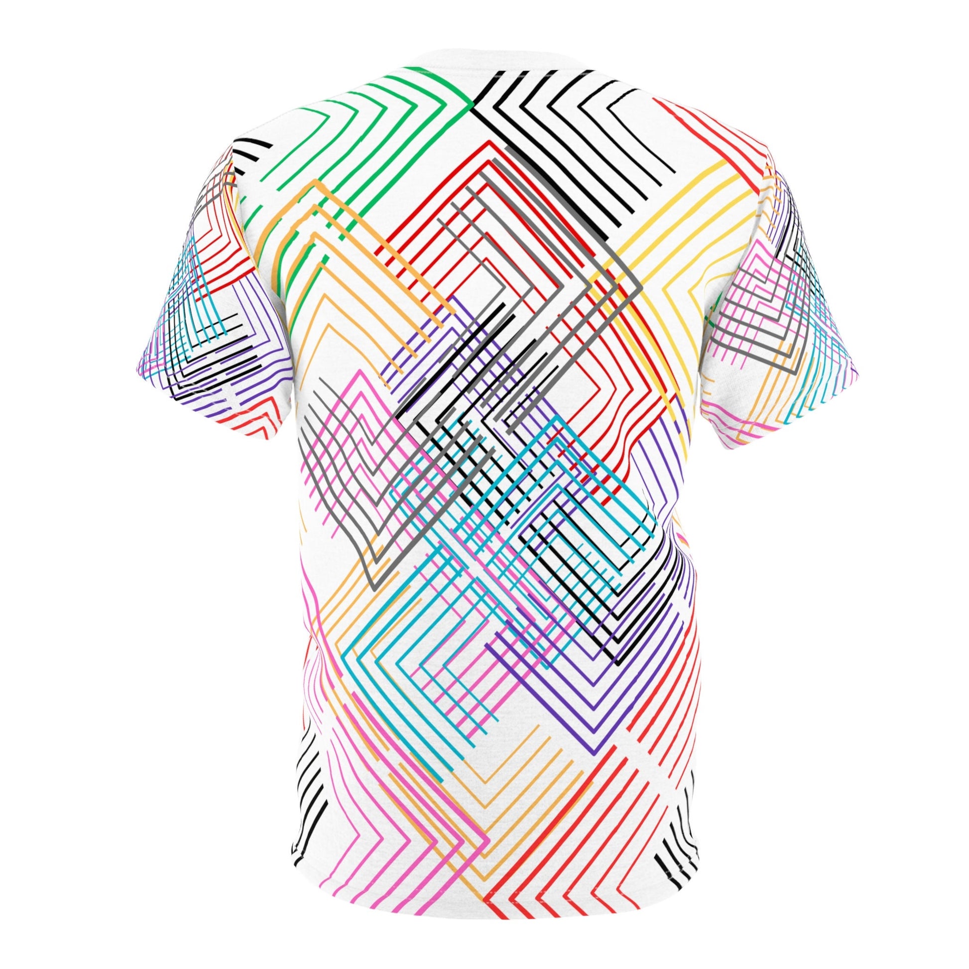 Colorful Geometrical Maze Unisex Cut & Sew T-Shirt (AOP)