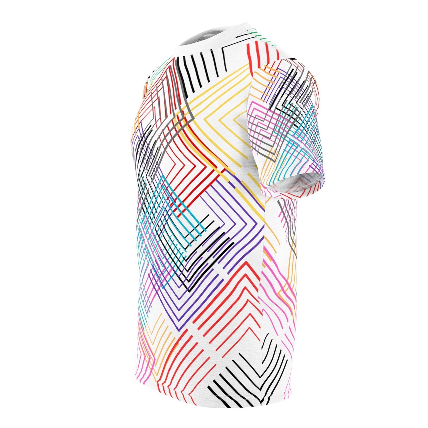 Colorful Geometrical Maze Unisex Cut & Sew T-Shirt (AOP)