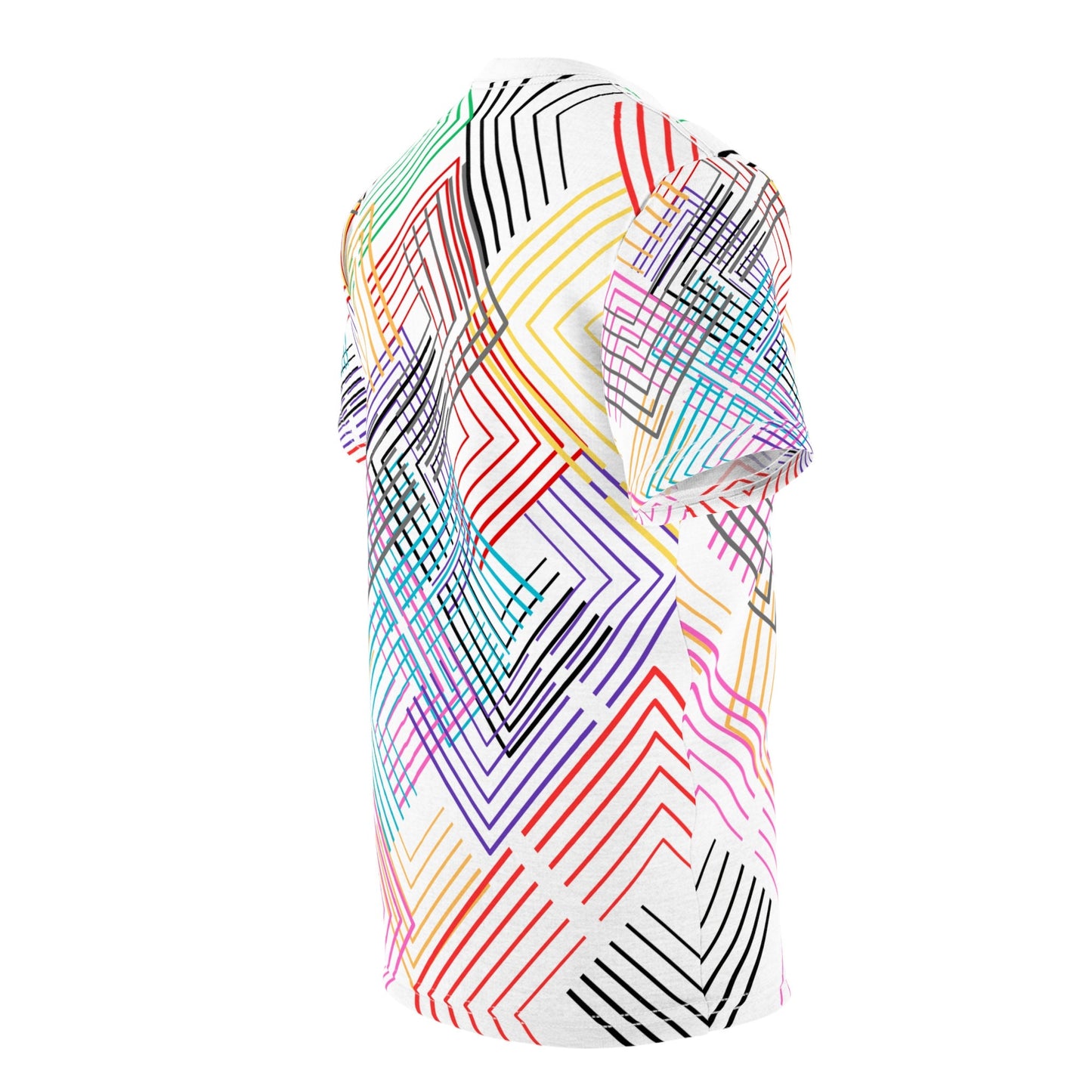 Colorful Geometrical Maze Unisex Cut & Sew T-Shirt (AOP)