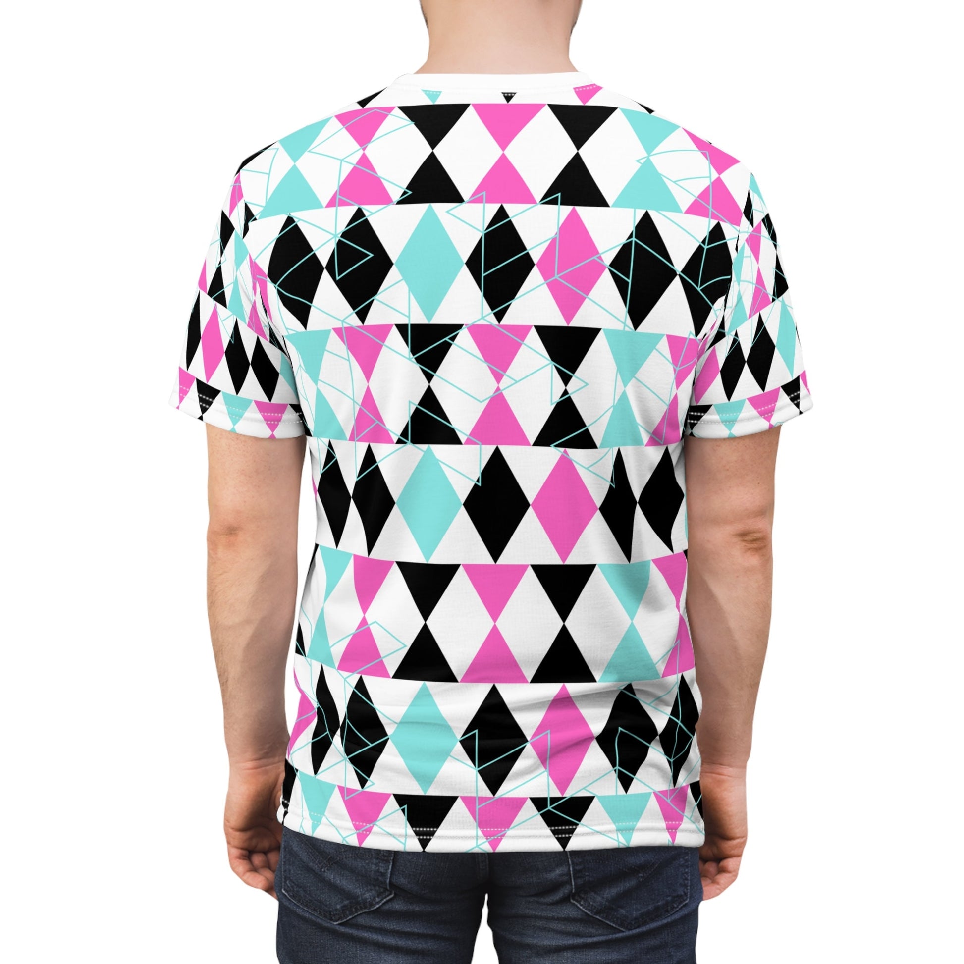 Vibrant Reflective Geometrical Pattern "All Over Print Unisex" Cut & Sew T-Shirt (AOP)
