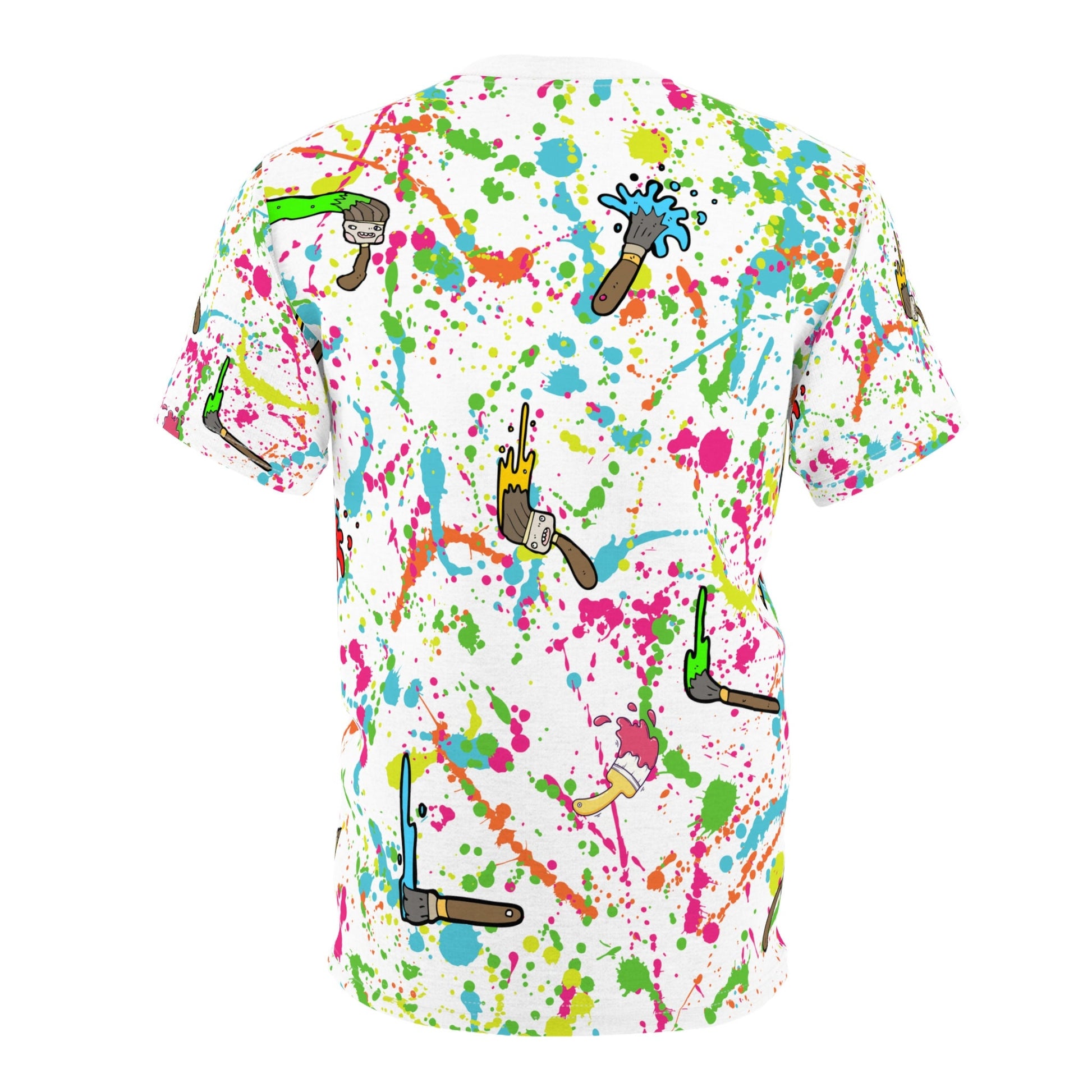 Paint Brush And Splatter "All Over Print" Unisex Cut & Sew T-Shirt (AOP)