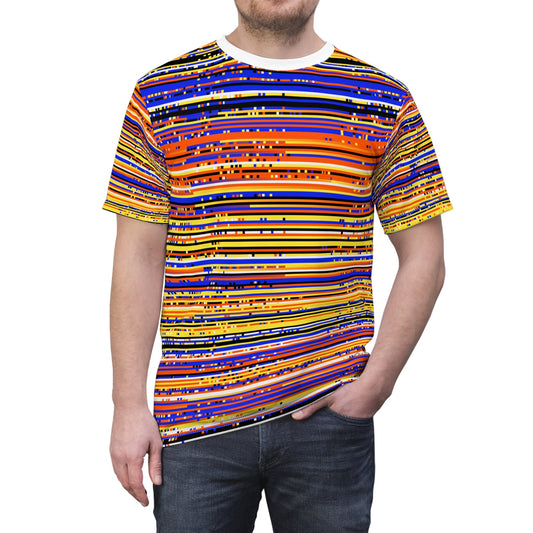 Colorful Glitch Pattern All Over Print Unisex Cut & Sew T-Shirt (AOP)