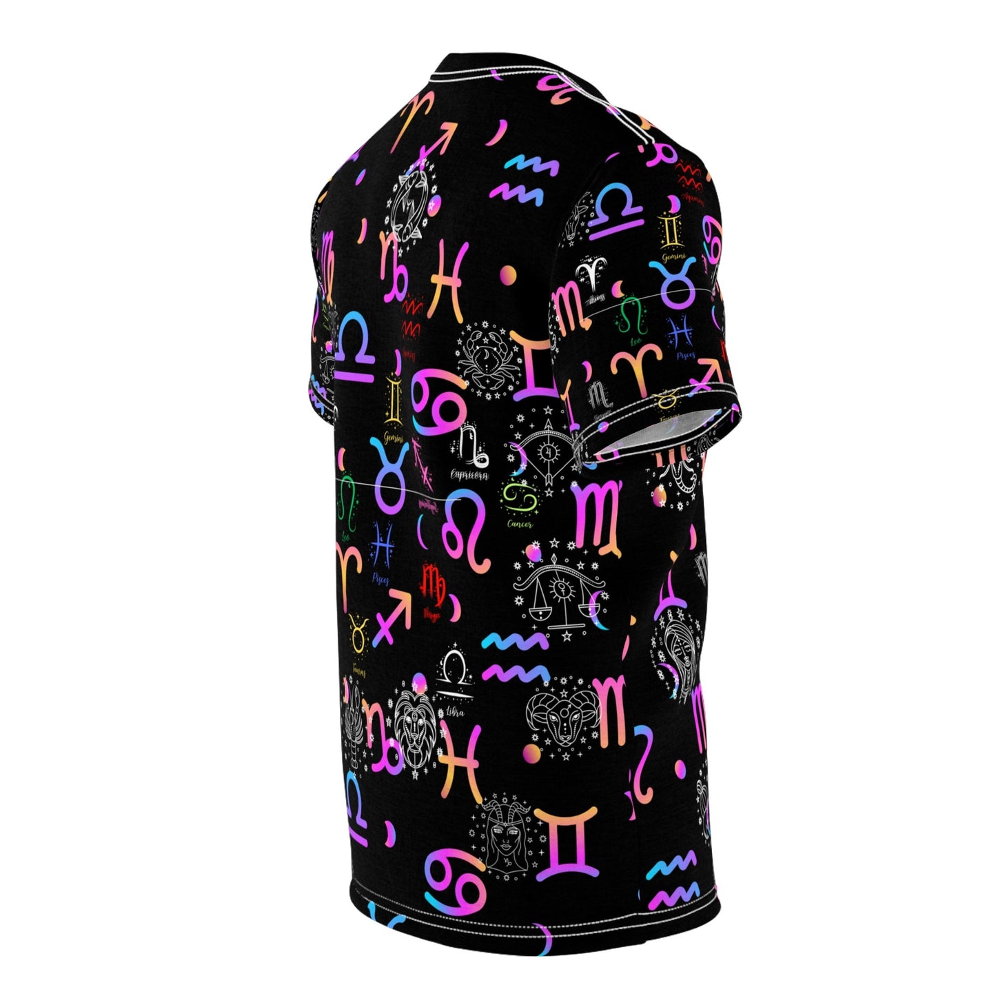 Colorful Neon Zodiac Signs "All Over Print" Unisex Cut & Sew T-Shirt