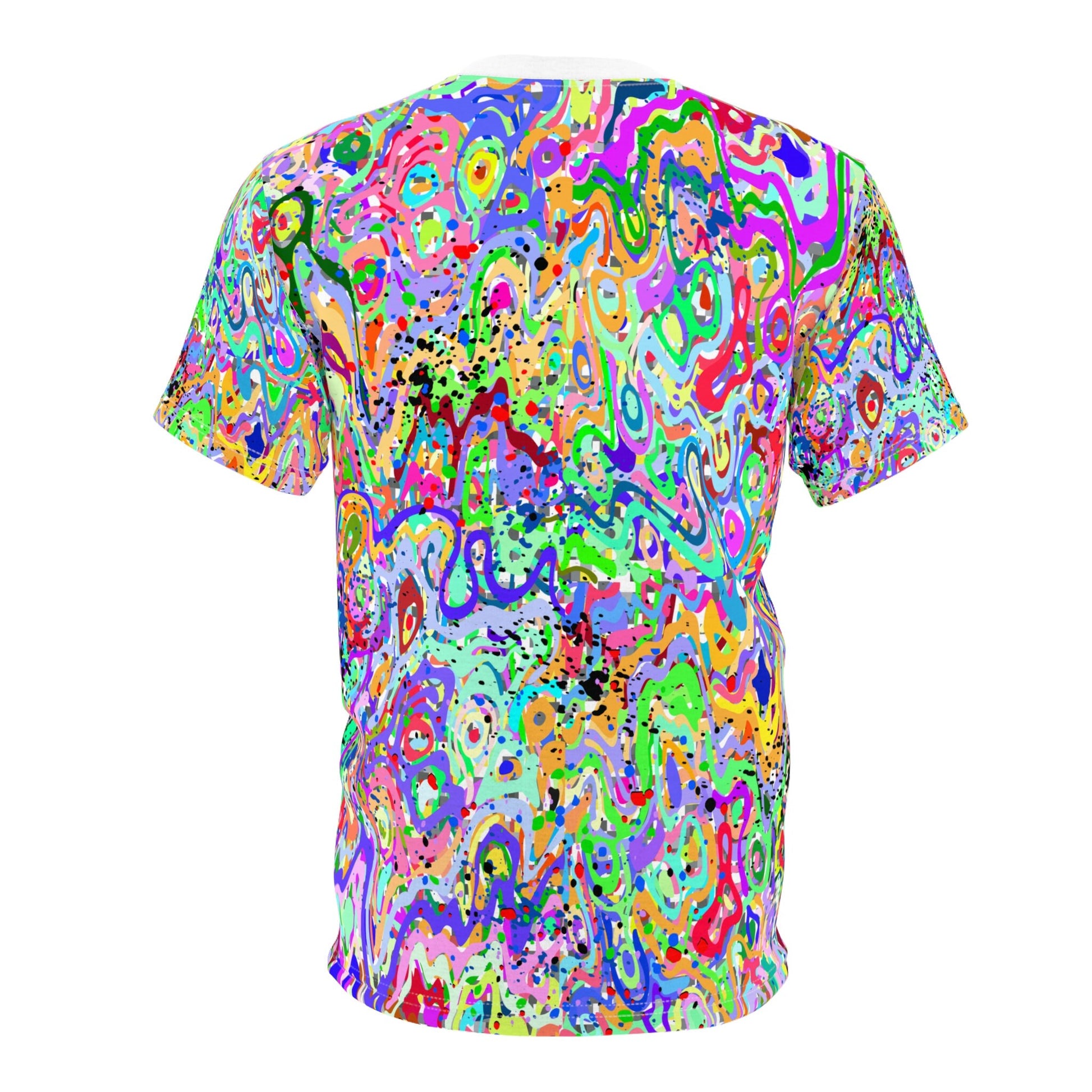 Colorful Abstract Paint Splatter "All Over Print" Unisex Cut & Sew T-Shirt