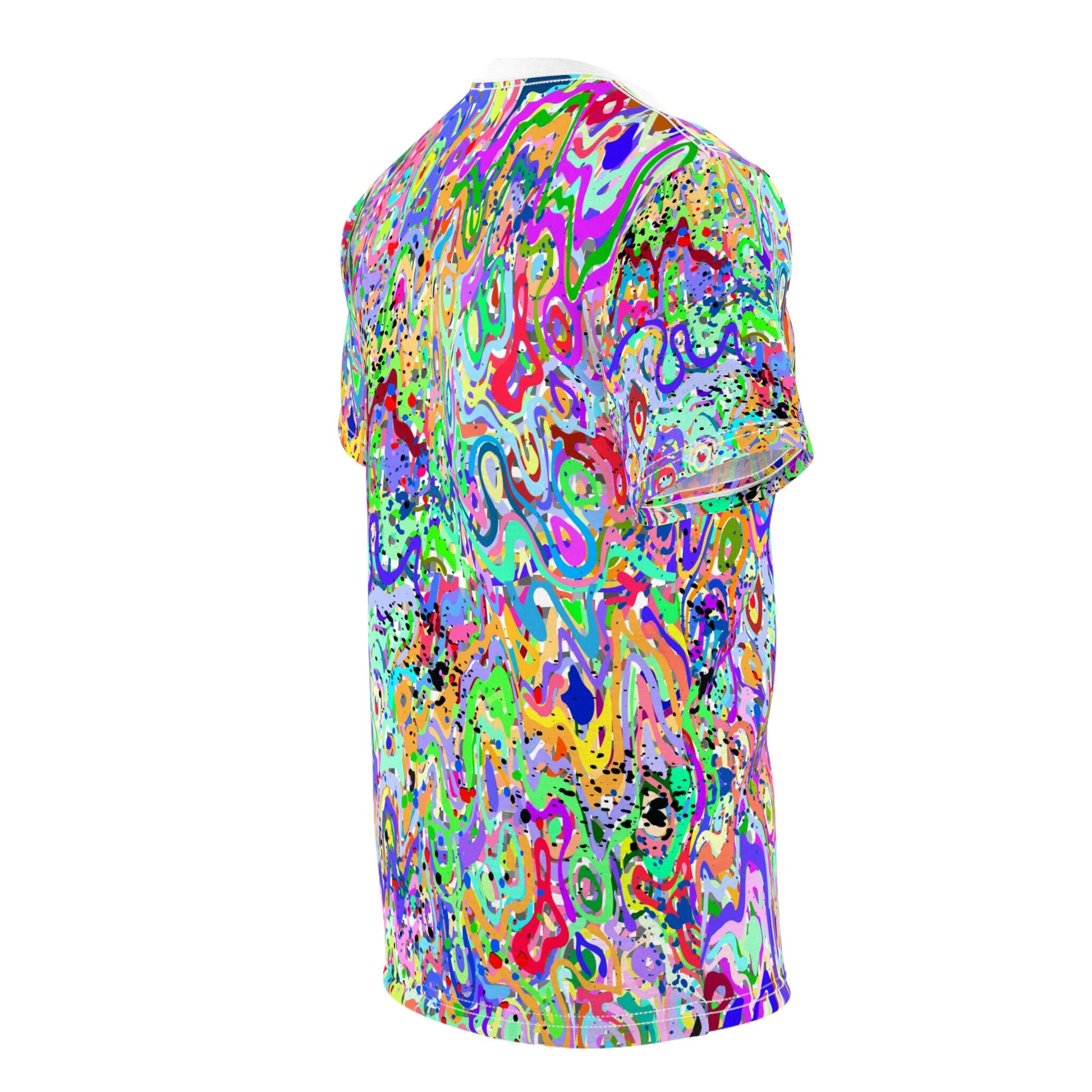 Colorful Abstract Paint Splatter "All Over Print" Unisex Cut & Sew T-Shirt