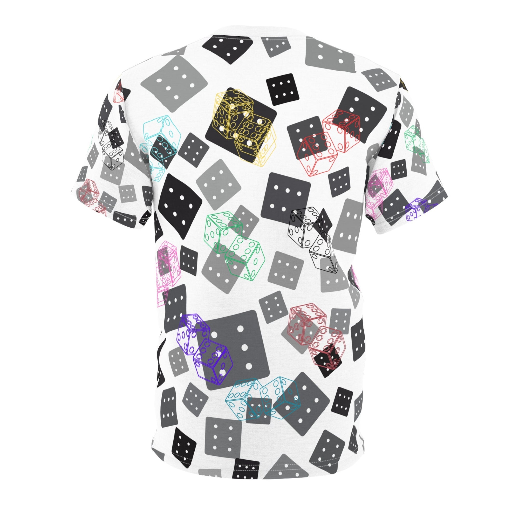 Colorful "Dicey Dice" All Over Print Unisex Cut & Sew T-Shirt