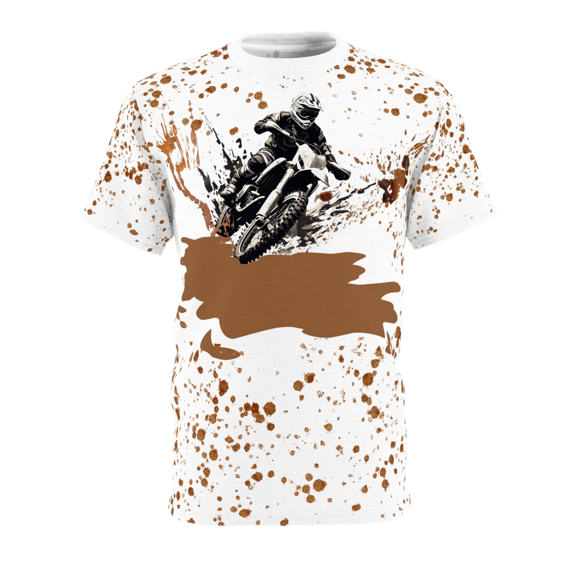 Dynamic Dirt-Biking "Mud Splatter" All Over Print Unisex Cut & Sew T-Shirt