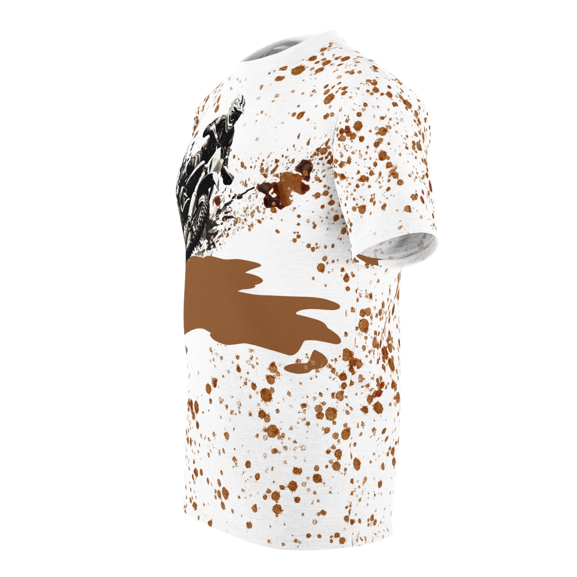 Dynamic Dirt-Biking "Mud Splatter" All Over Print Unisex Cut & Sew T-Shirt