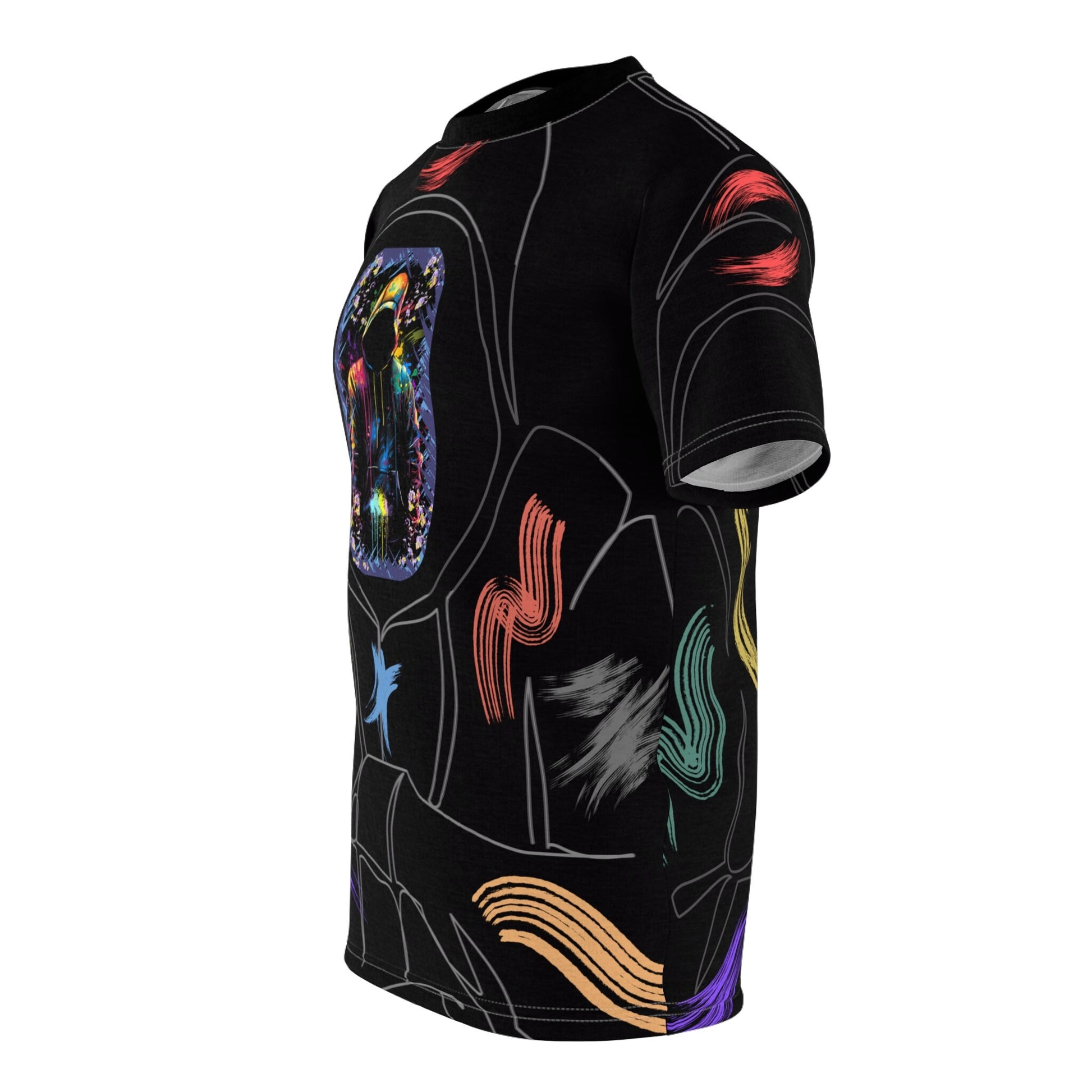 Paint Brush Stroke "Hoodie-Theme" All Over Print Unisex Cut & Sew T-Shirt