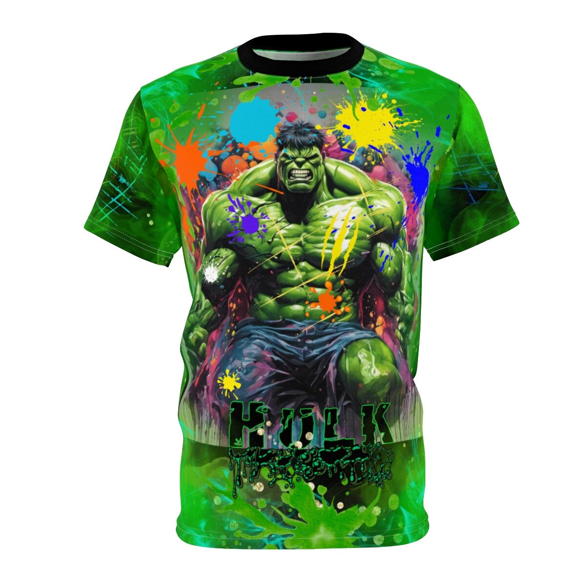 Brilliant! "Hulk" Paint-Splatter All Over Print Unisex Cut & Sew T-Shirt