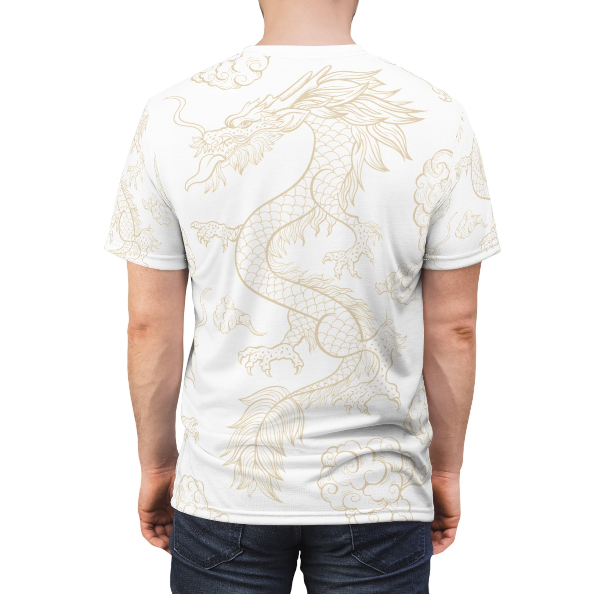 Whimsical Dragon Visage "All Over Print" Unisex Cut & Sew T-Shirt