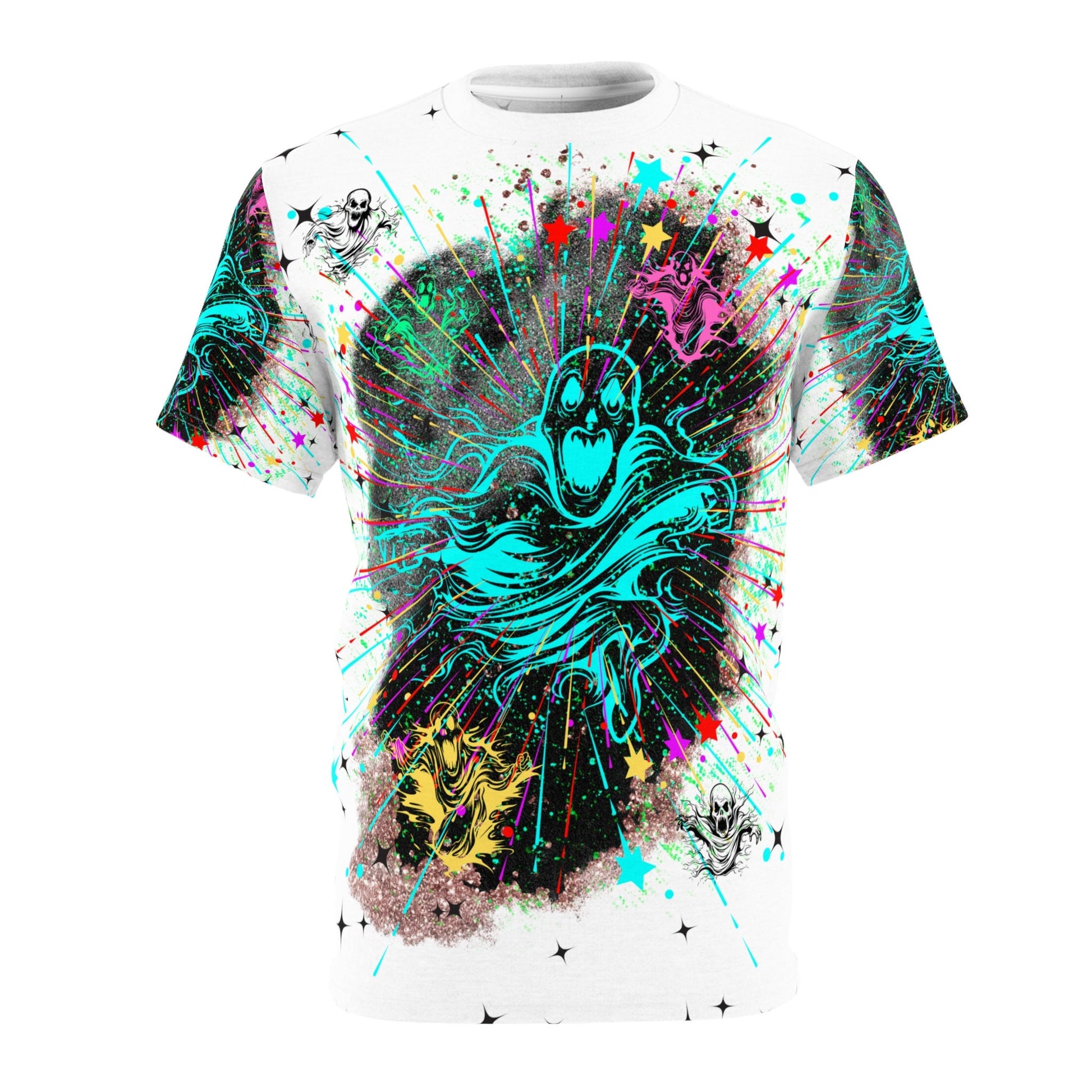 Vibrant Space-Time Penetrating Dimensional Ghosts Unisex Cut & Sew T-Shirt