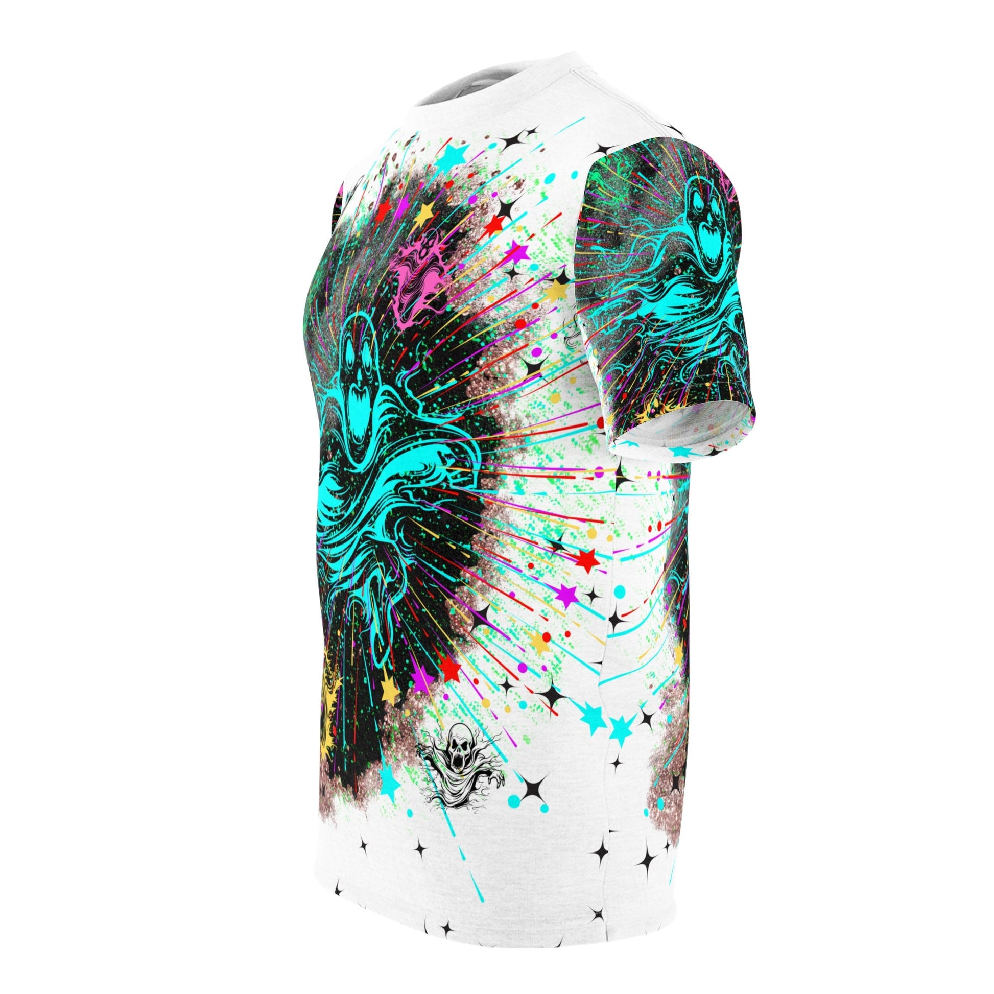 Vibrant Space-Time Penetrating Dimensional Ghosts Unisex Cut & Sew T-Shirt