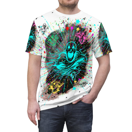 Vibrant Space-Time Penetrating Dimensional Ghosts Unisex Cut & Sew T-Shirt