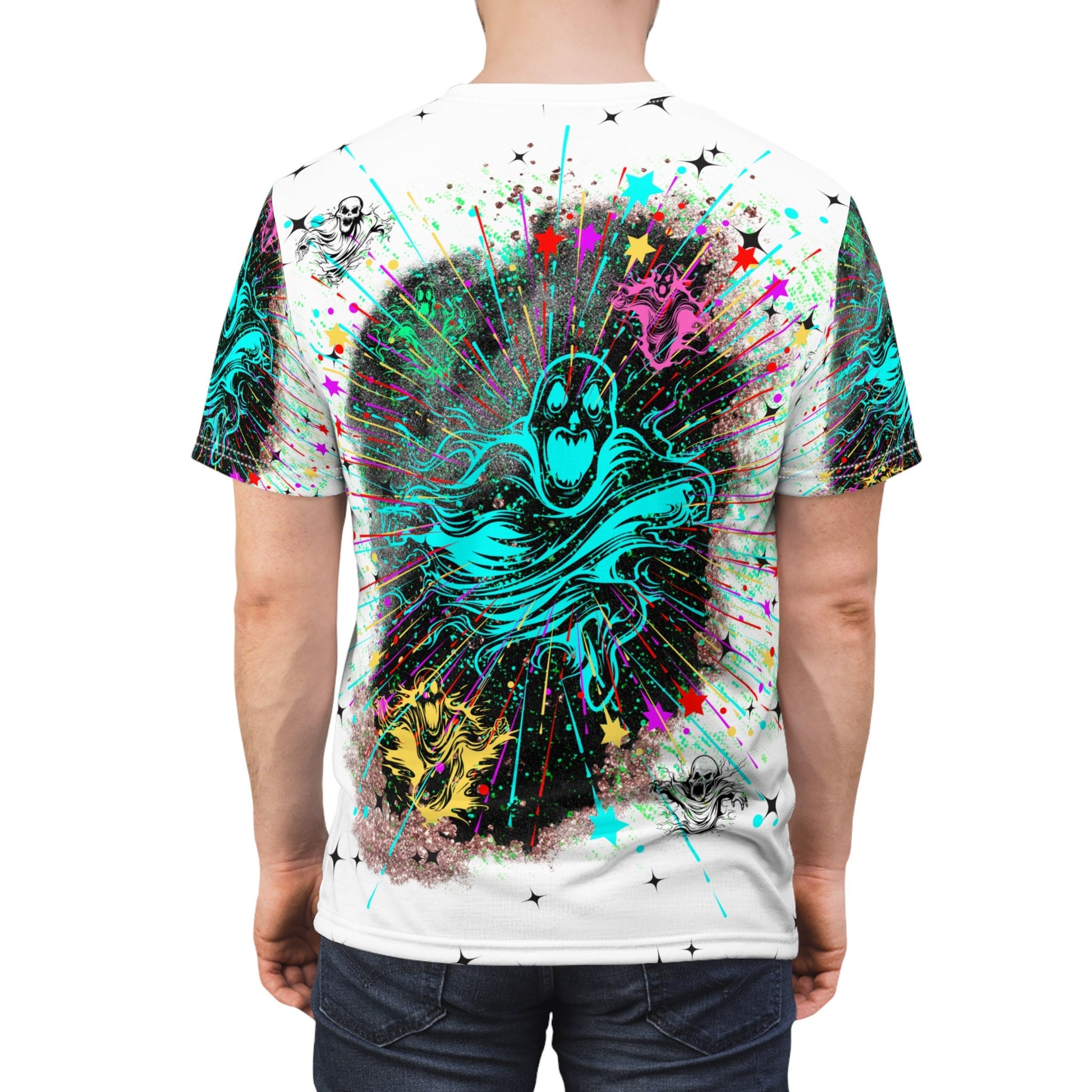 Vibrant Space-Time Penetrating Dimensional Ghosts Unisex Cut & Sew T-Shirt