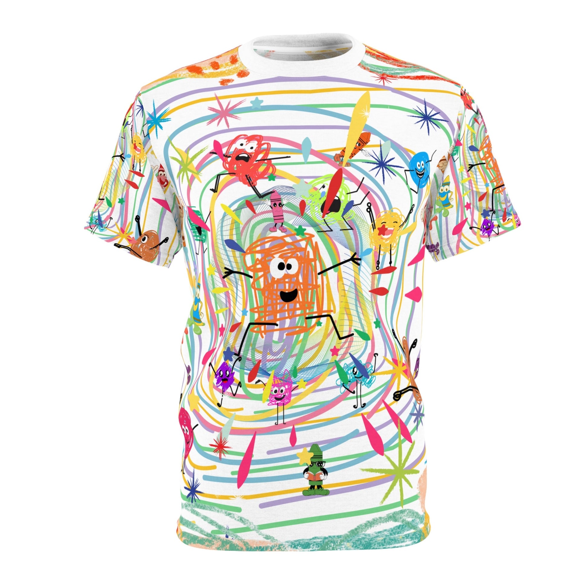Kaleidoscope Of Vibrant Crayola Playtime Magic Unisex Cut & Sew T-Shirt