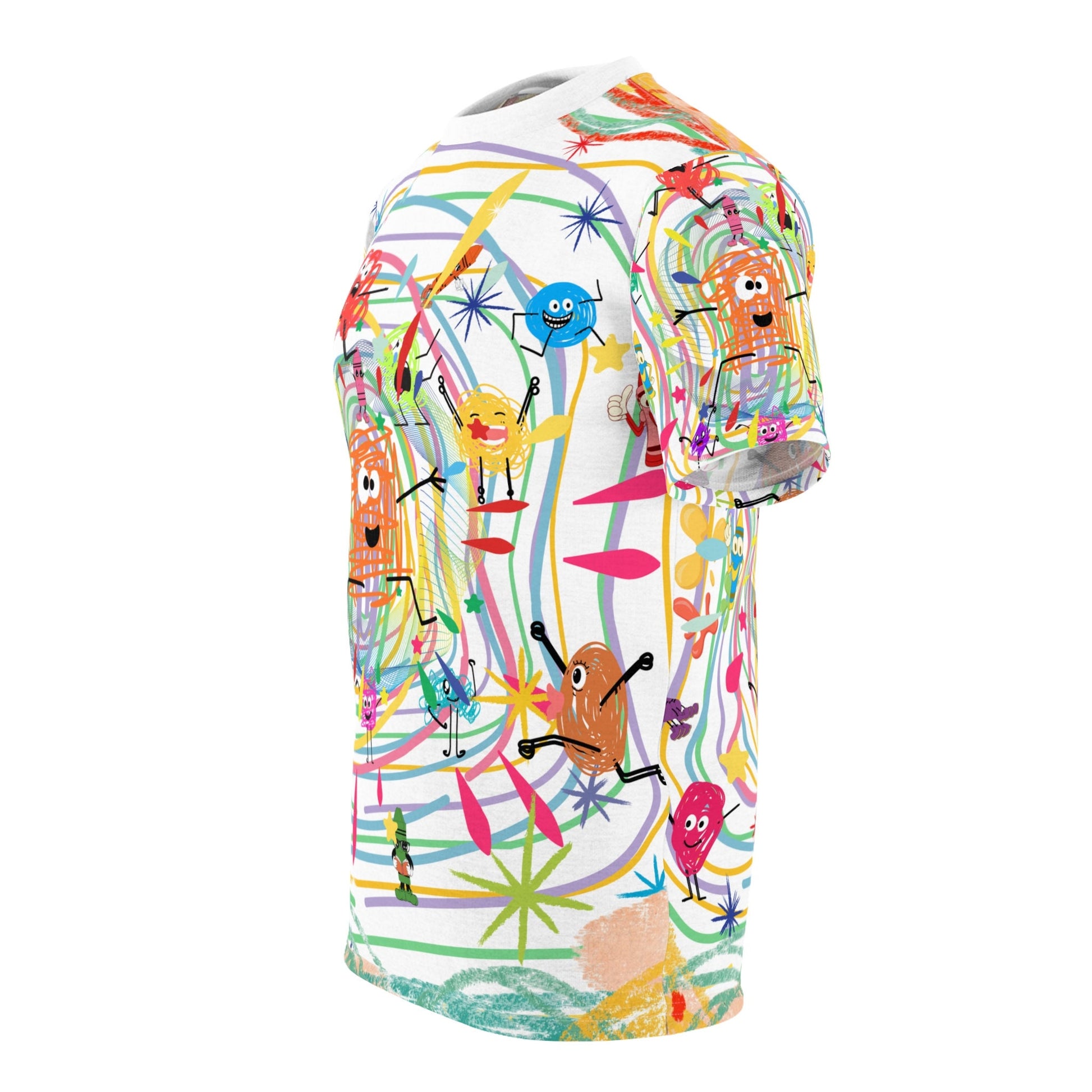 Kaleidoscope Of Vibrant Crayola Playtime Magic Unisex Cut & Sew T-Shirt