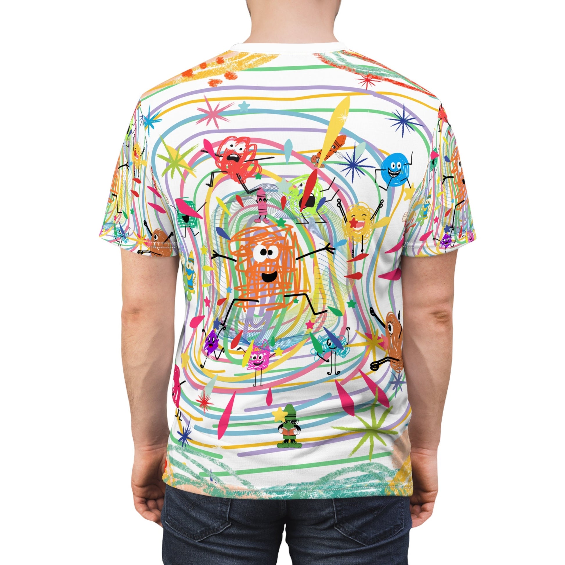 Kaleidoscope Of Vibrant Crayola Playtime Magic Unisex Cut & Sew T-Shirt