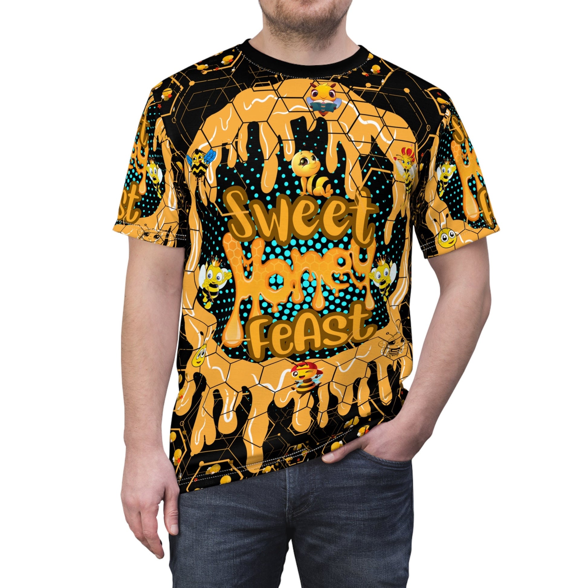 Sweet Golden Honey Feast Unisex Cut & Sew T-Shirt