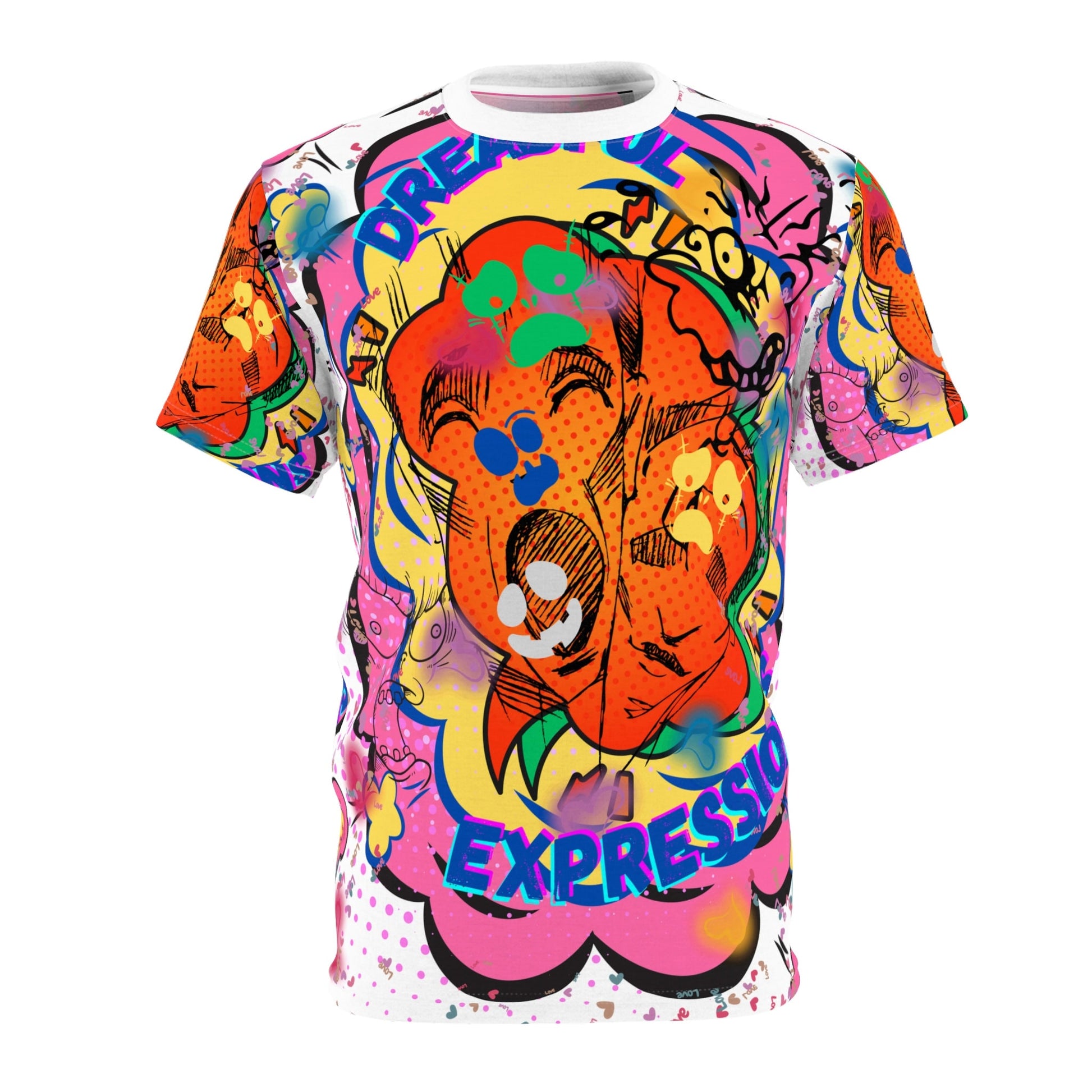 Dreadful! Yet Vibrant Facial Expressions Unisex Cut & Sew T-Shirt