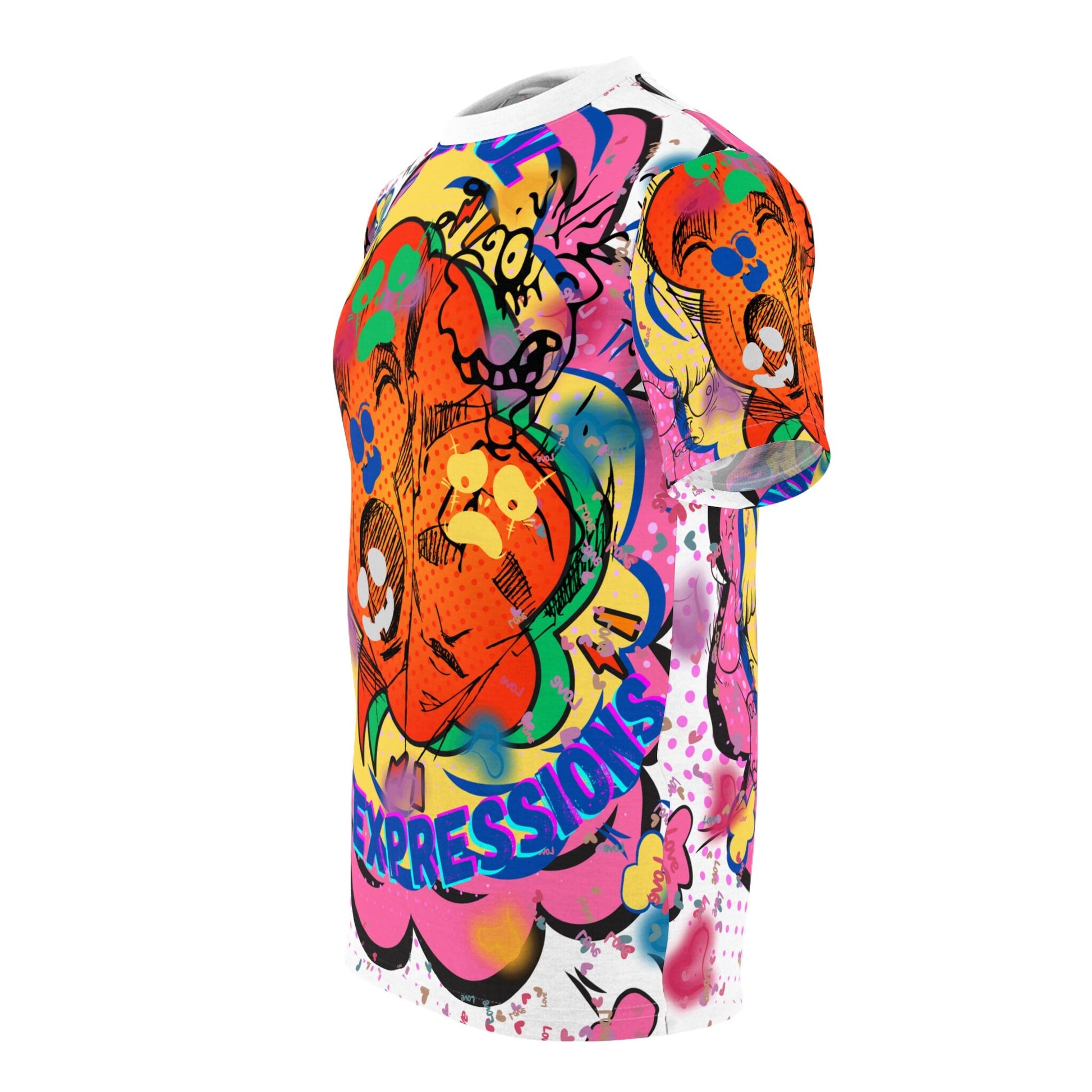 Dreadful! Yet Vibrant Facial Expressions Unisex Cut & Sew T-Shirt