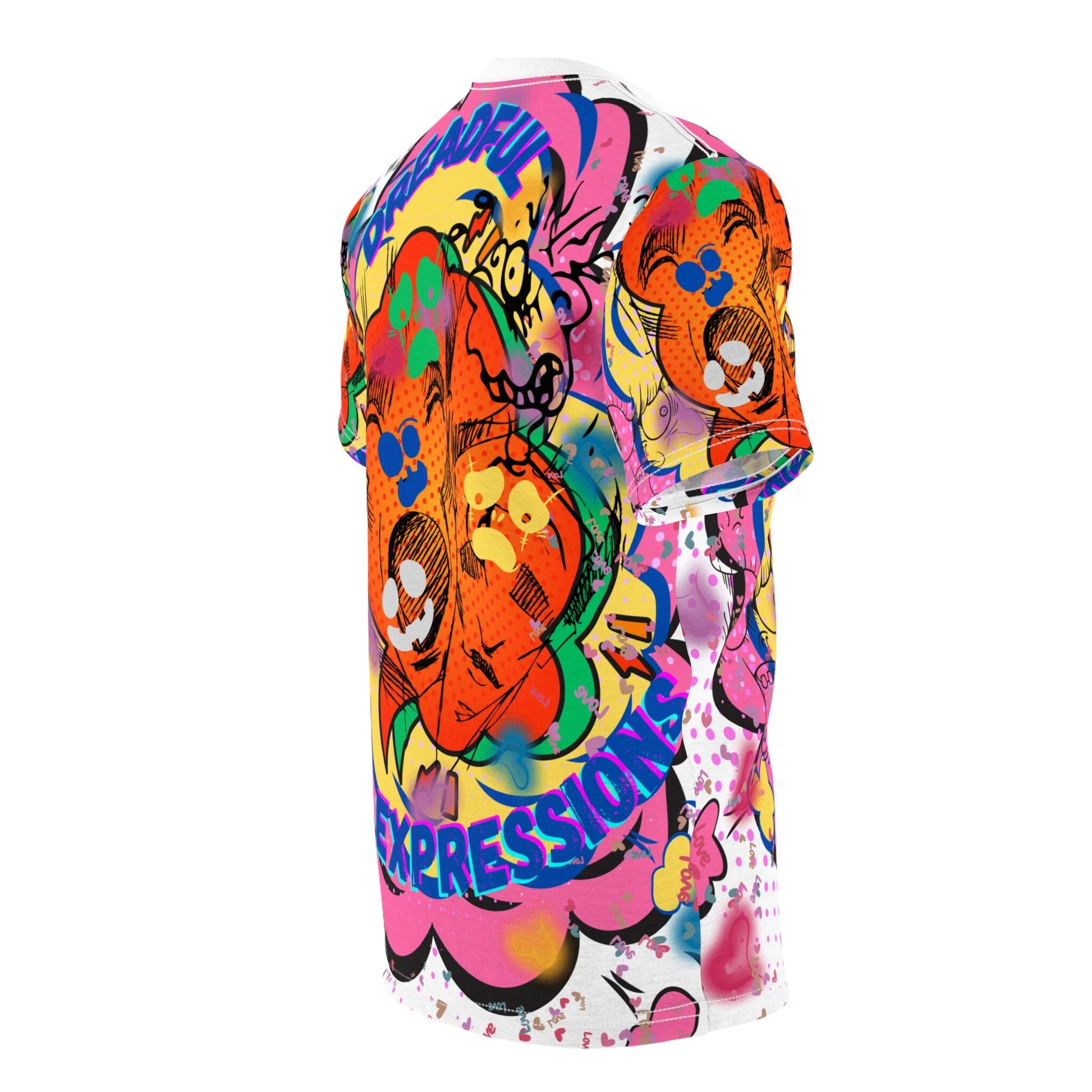 Dreadful! Yet Vibrant Facial Expressions Unisex Cut & Sew T-Shirt