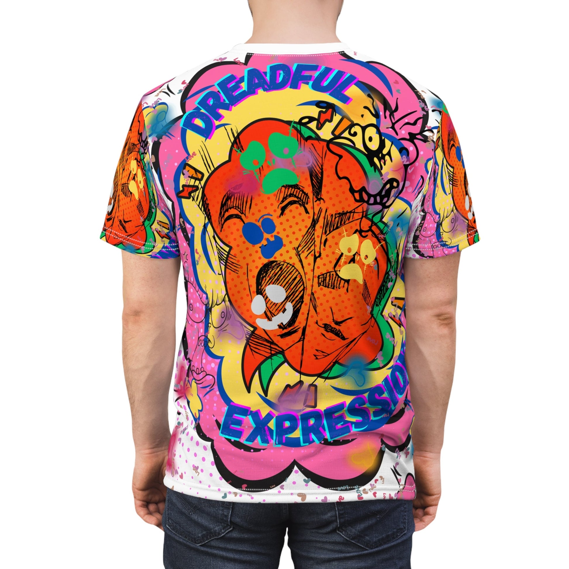 Dreadful! Yet Vibrant Facial Expressions Unisex Cut & Sew T-Shirt