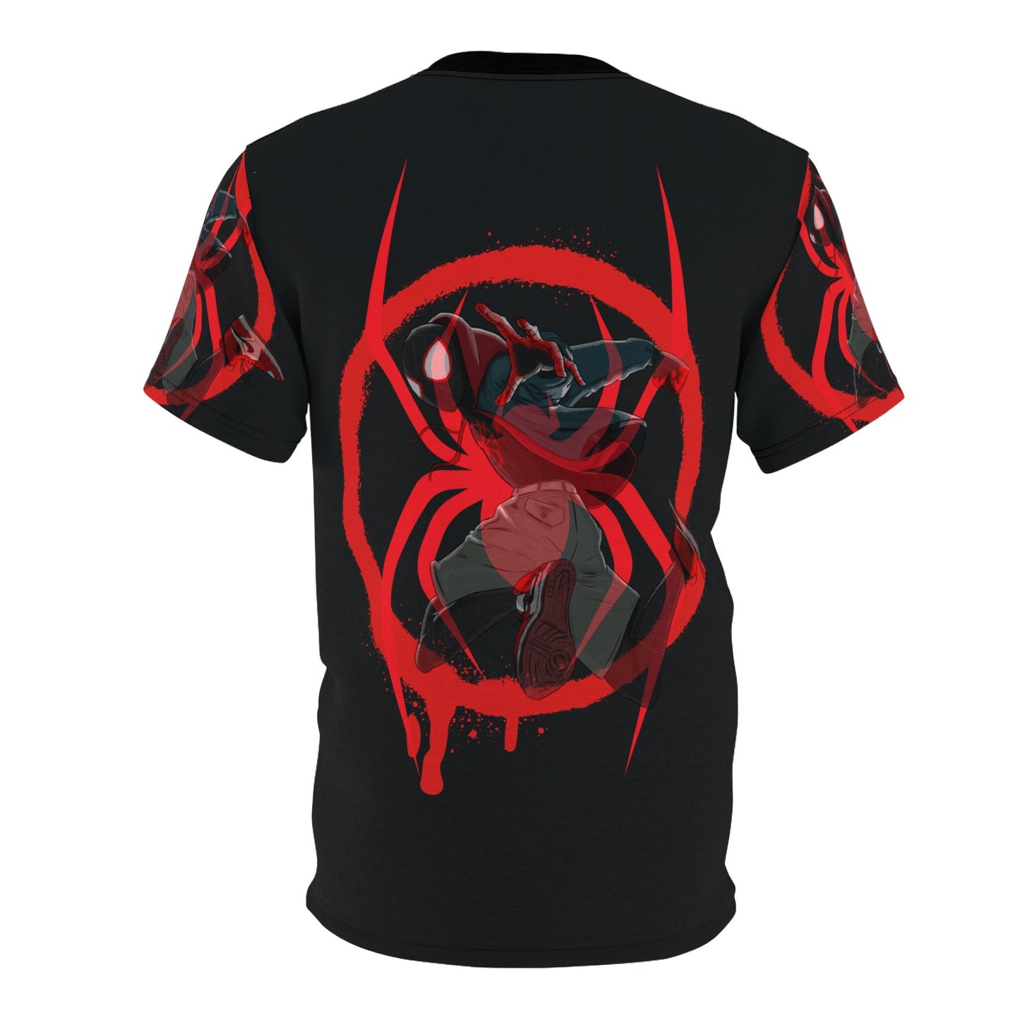 Miles Morales Unisex Cut & Sew Black Tee (AOP)