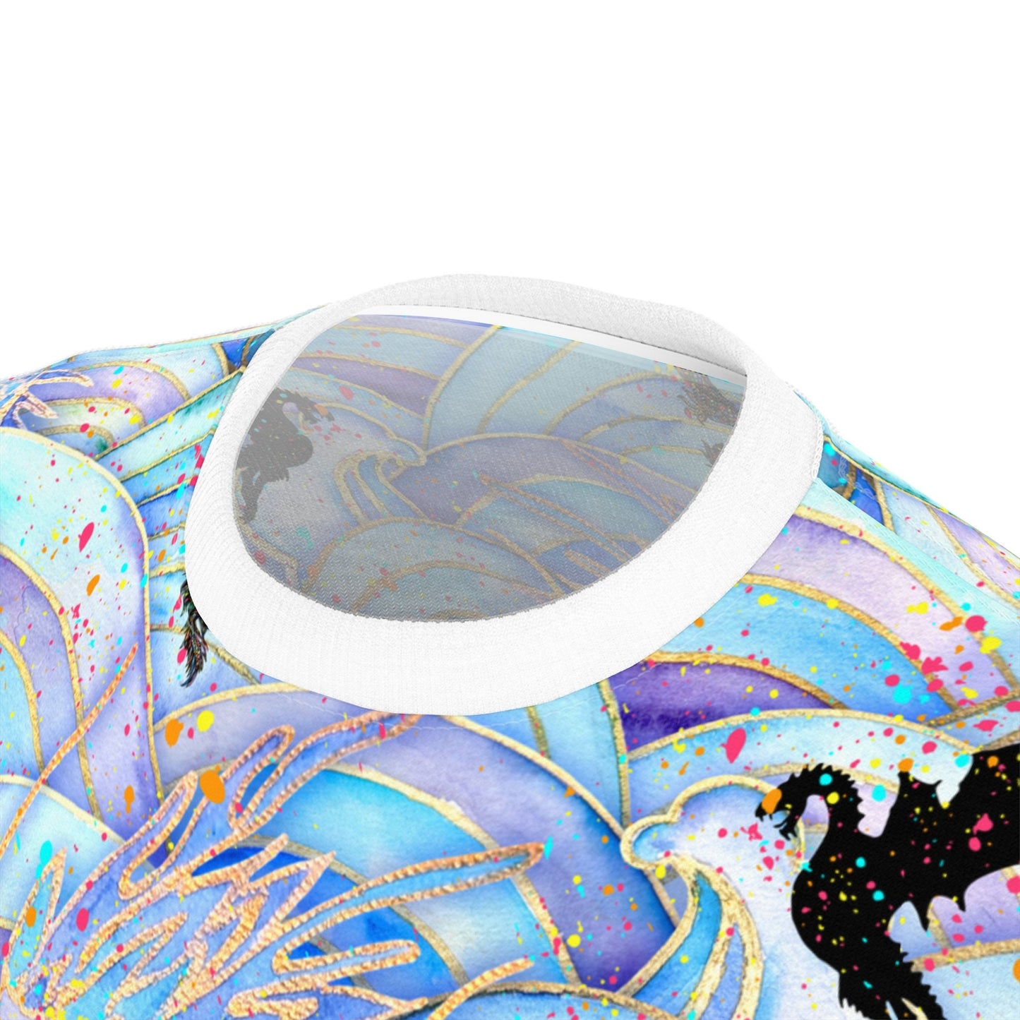 Colorful Paint Spots Dragon "All Over Print" Unisex Cut & Sew T-Shirt