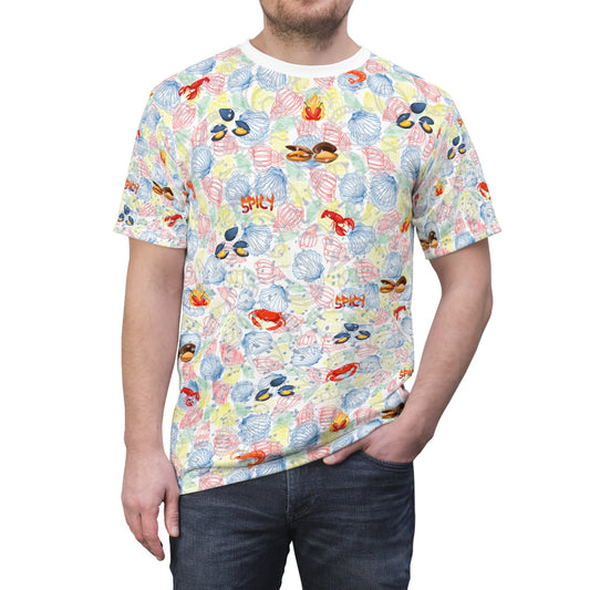 Brilliant Mouthwatering Seafood "All Over Print" Unisex Cut & Sew T-Shirt