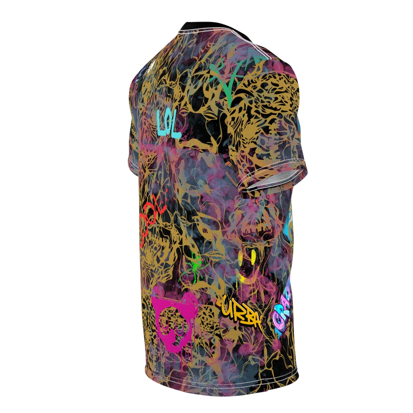 Wild-Edgy Spidey Graffiti Theme "All Over Print" Unisex Cut & Sew T-Shirt