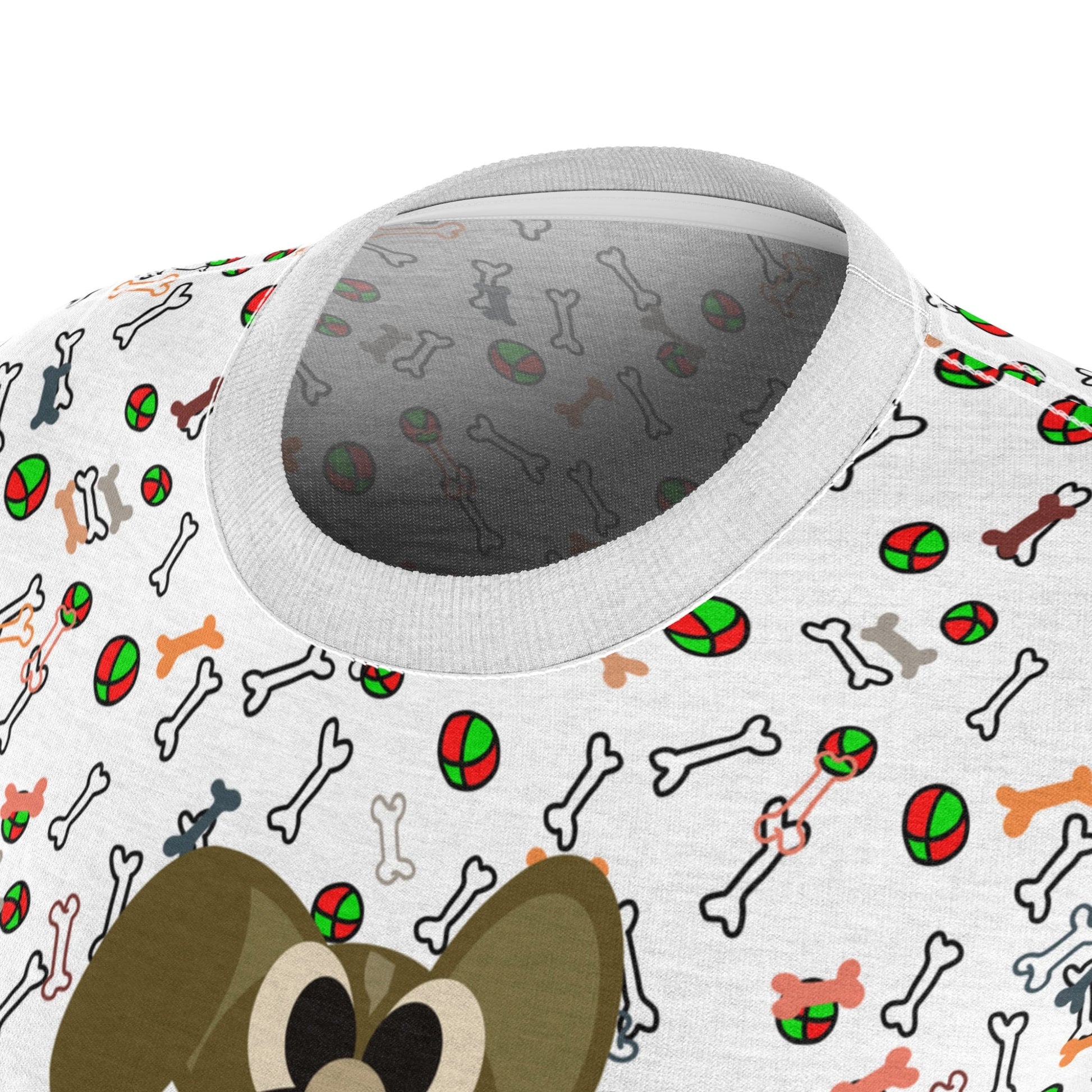 Cute Puppy Bones And Balls Theme "All Over Print" Women's Cut & Sew T-Shirt