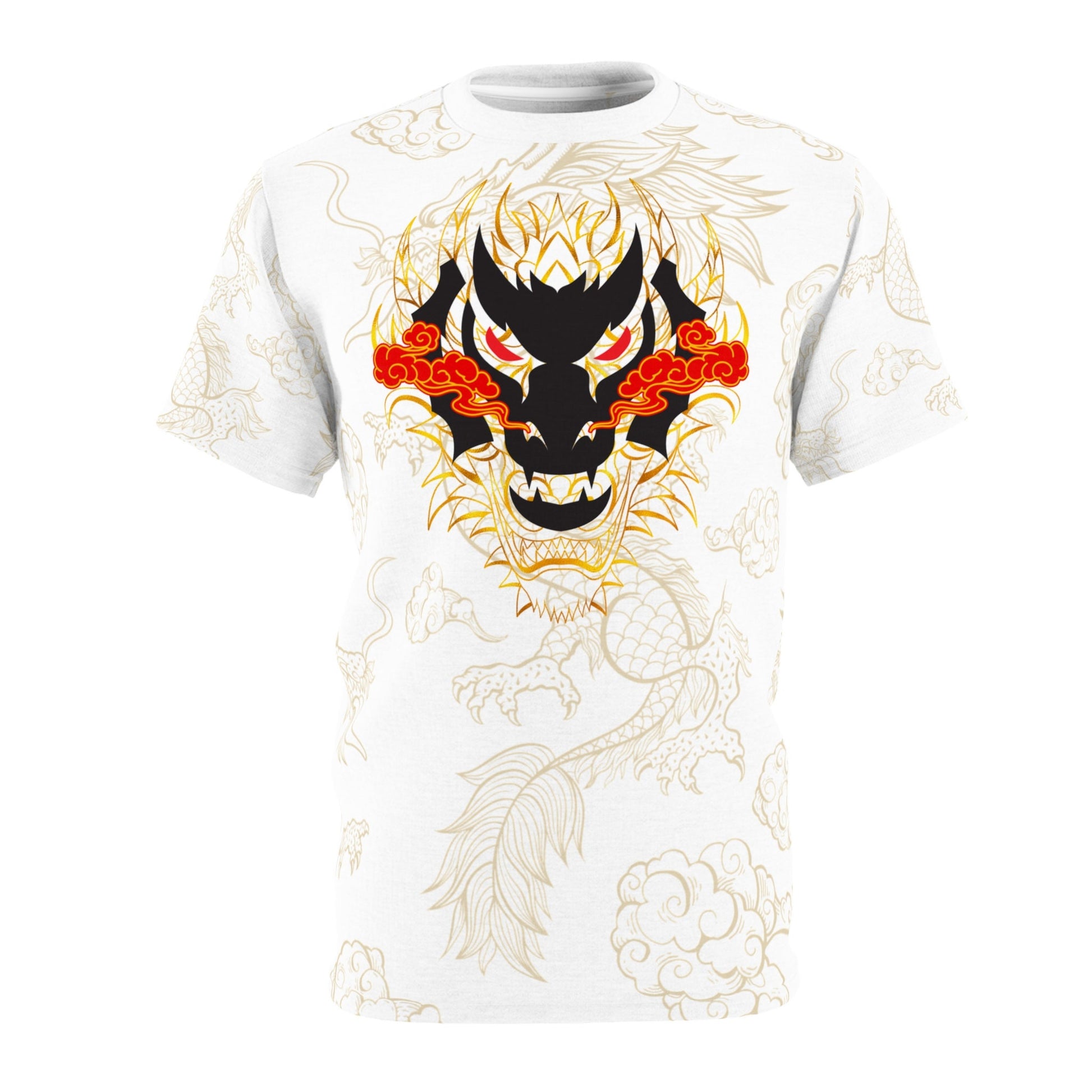 Whimsical Dragon Visage "All Over Print" Unisex Cut & Sew T-Shirt