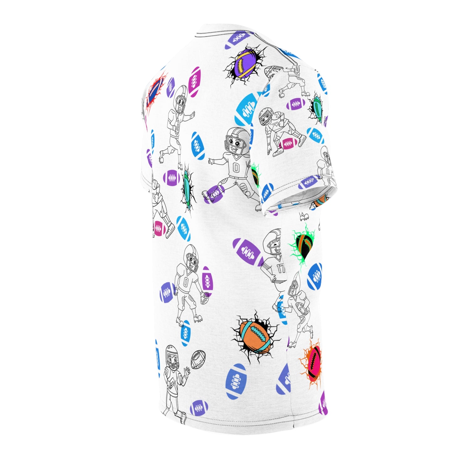 Colorful All Over Print Football T-shirt