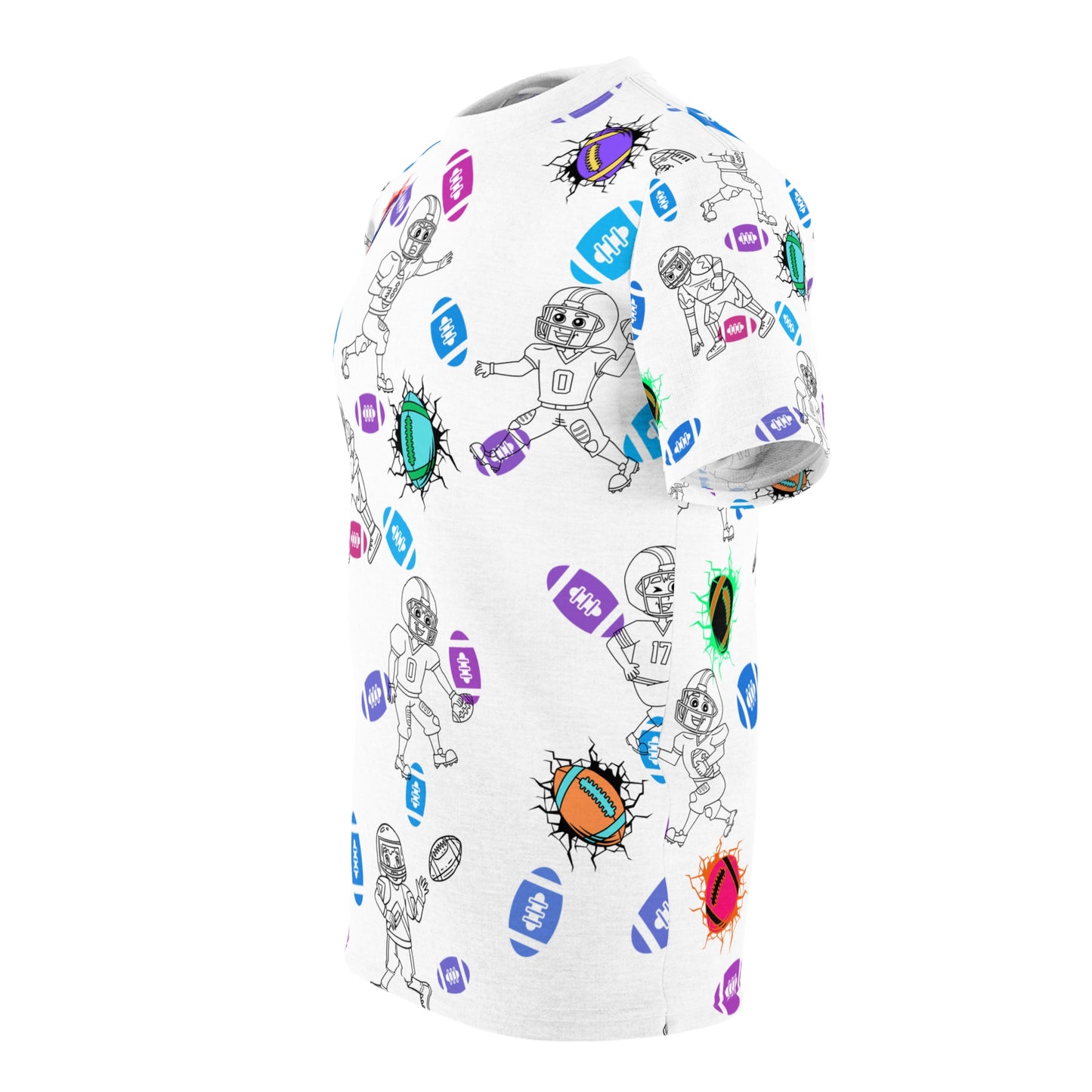 Colorful All Over Print Football T-shirt