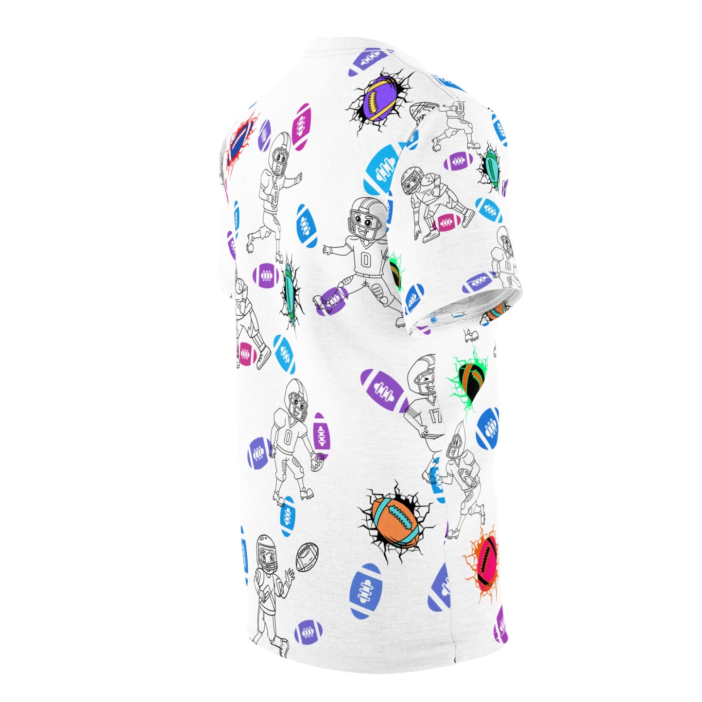 Colorful All Over Print Football T-shirt