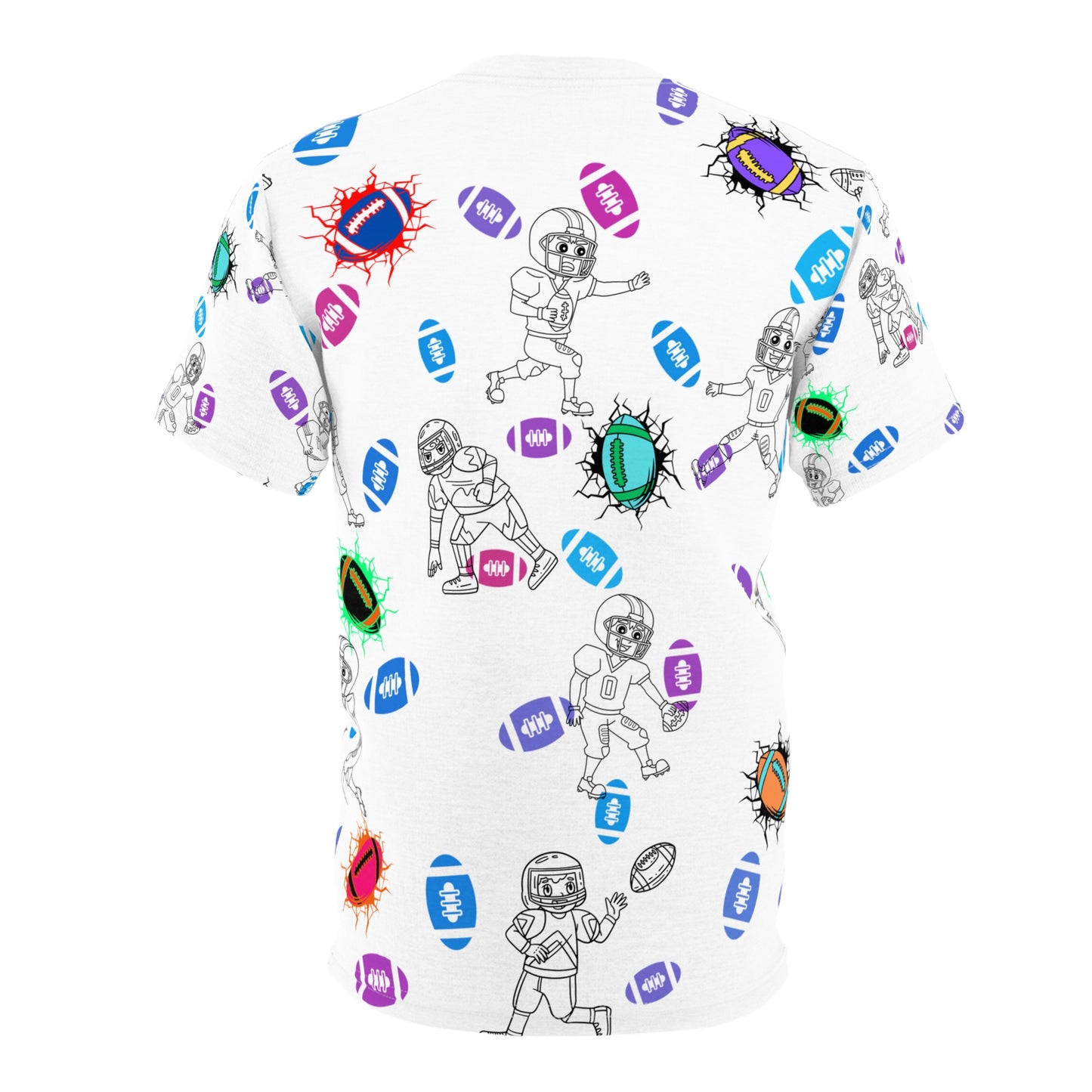 Colorful All Over Print Football T-shirt
