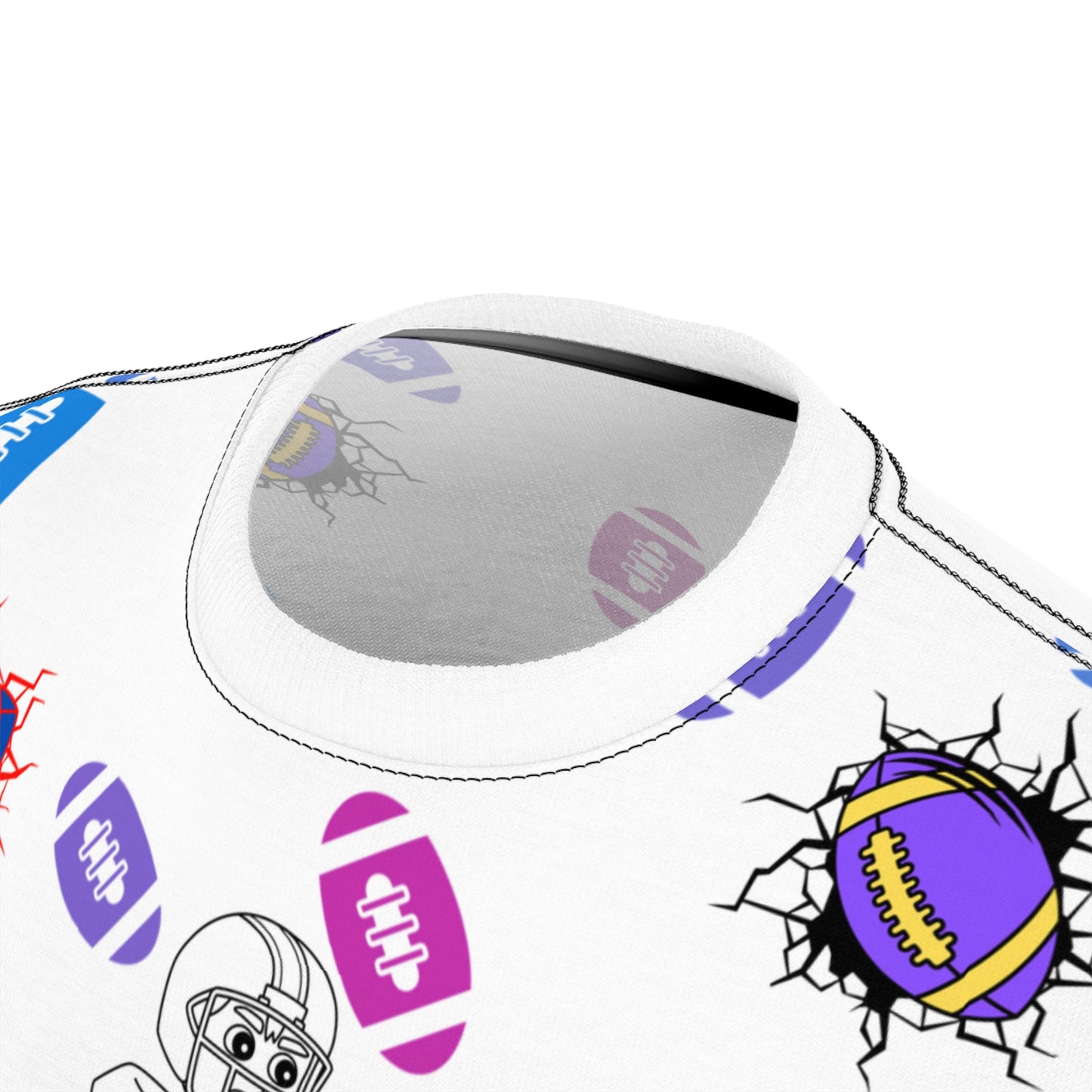 Colorful All Over Print Football T-shirt