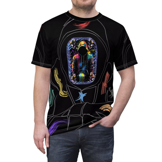 Paint Brush Stroke "Hoodie-Theme" All Over Print Unisex Cut & Sew T-Shirt
