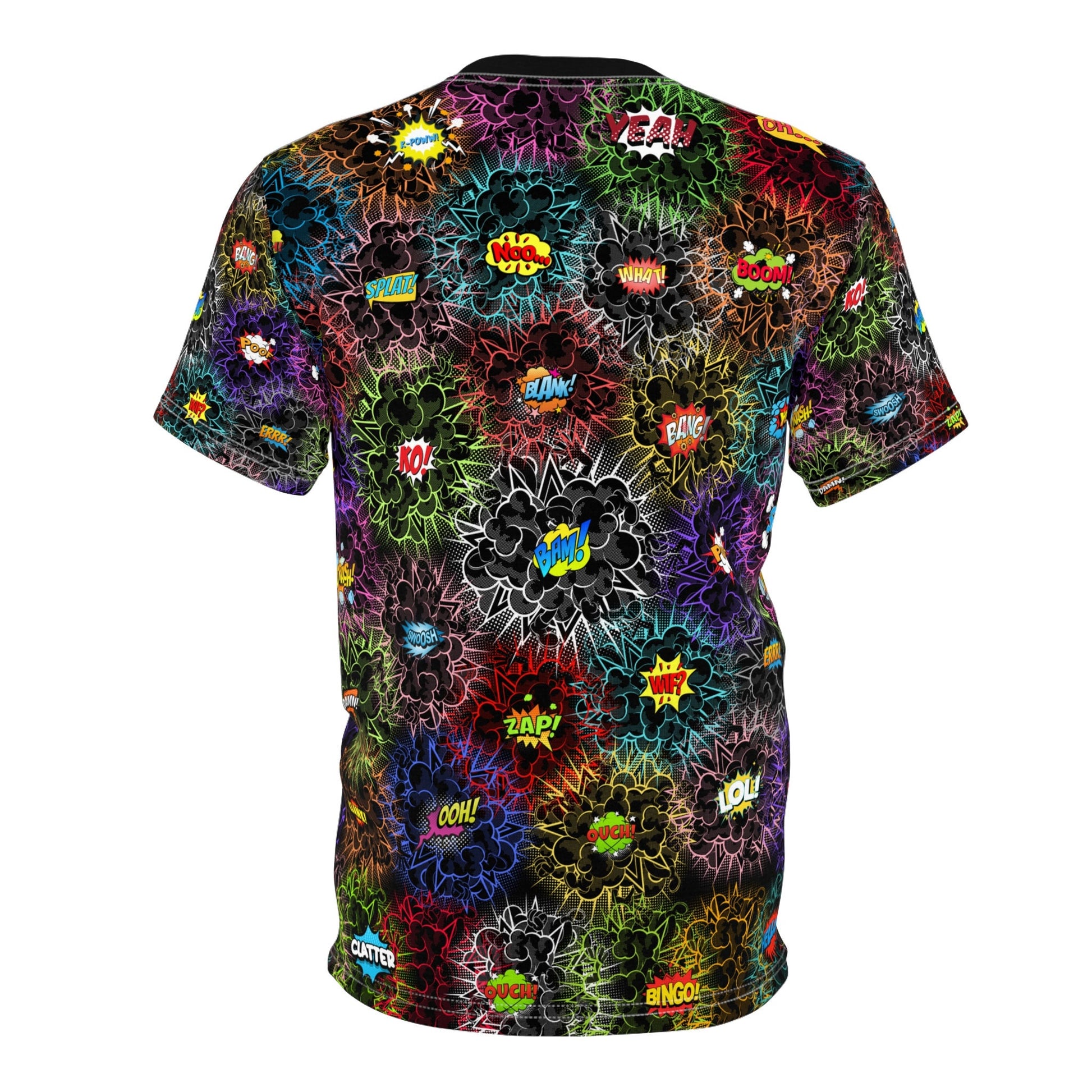 Dark Whimsical Comic Book Speech Bubbles Unisex T-Shirt Unisex Cut & Sew T-Shirt (AOP)