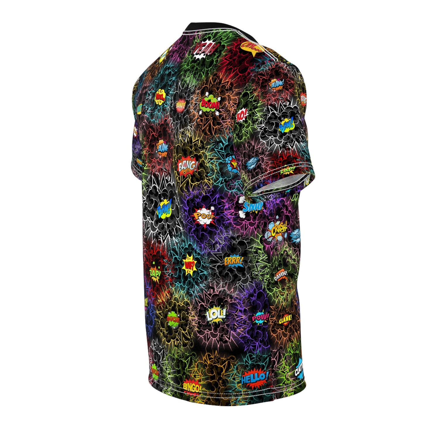 Dark Whimsical Comic Book Speech Bubbles Unisex T-Shirt Unisex Cut & Sew T-Shirt (AOP)