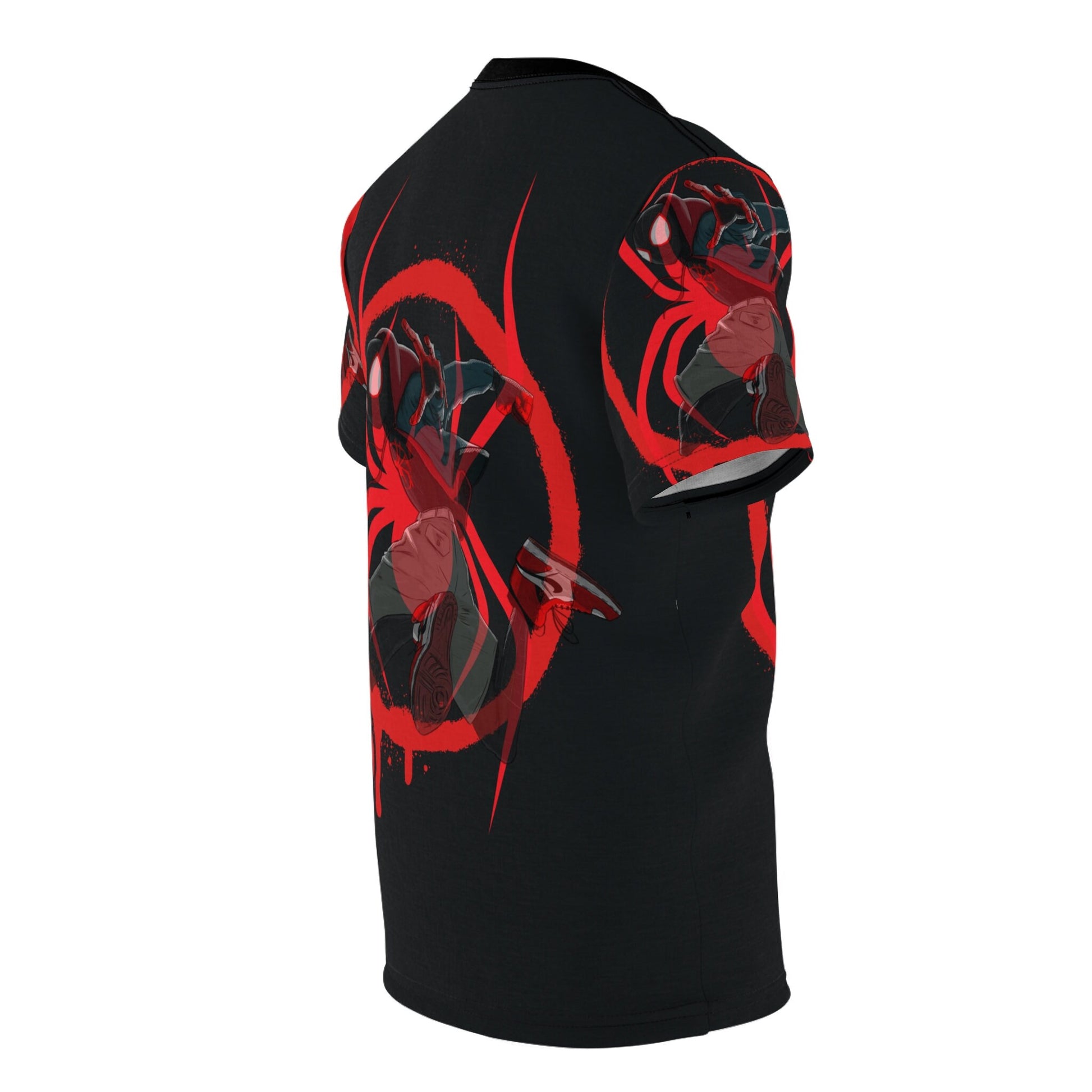 Miles Morales Unisex Cut & Sew Black Tee (AOP)