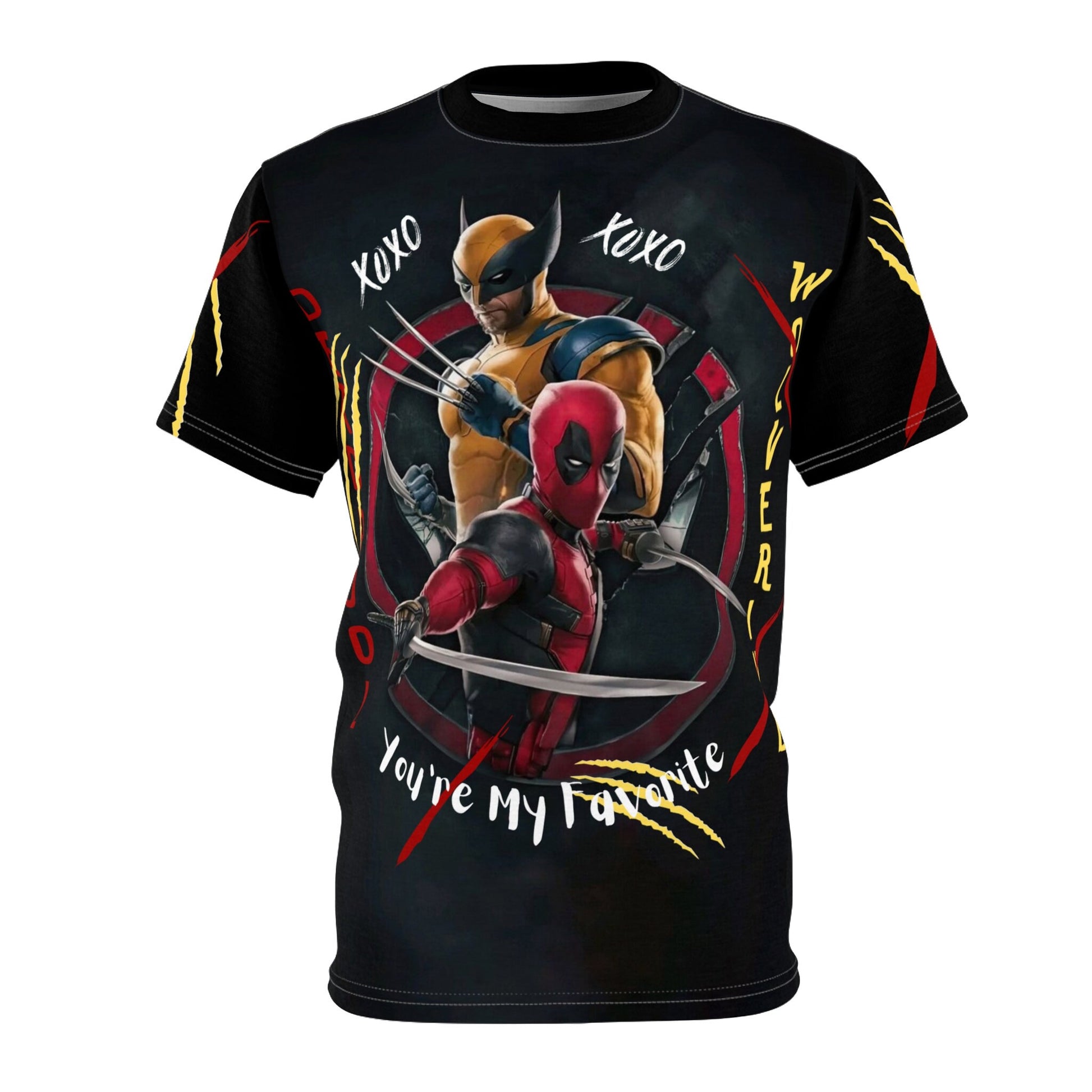 Deadpool Wolverine "You're My Favorite" Unisex Cut & Sew T-Shirt (AOP)